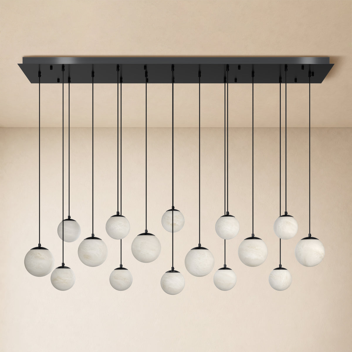 Elviora Resin Globe Rectangular Chandelier