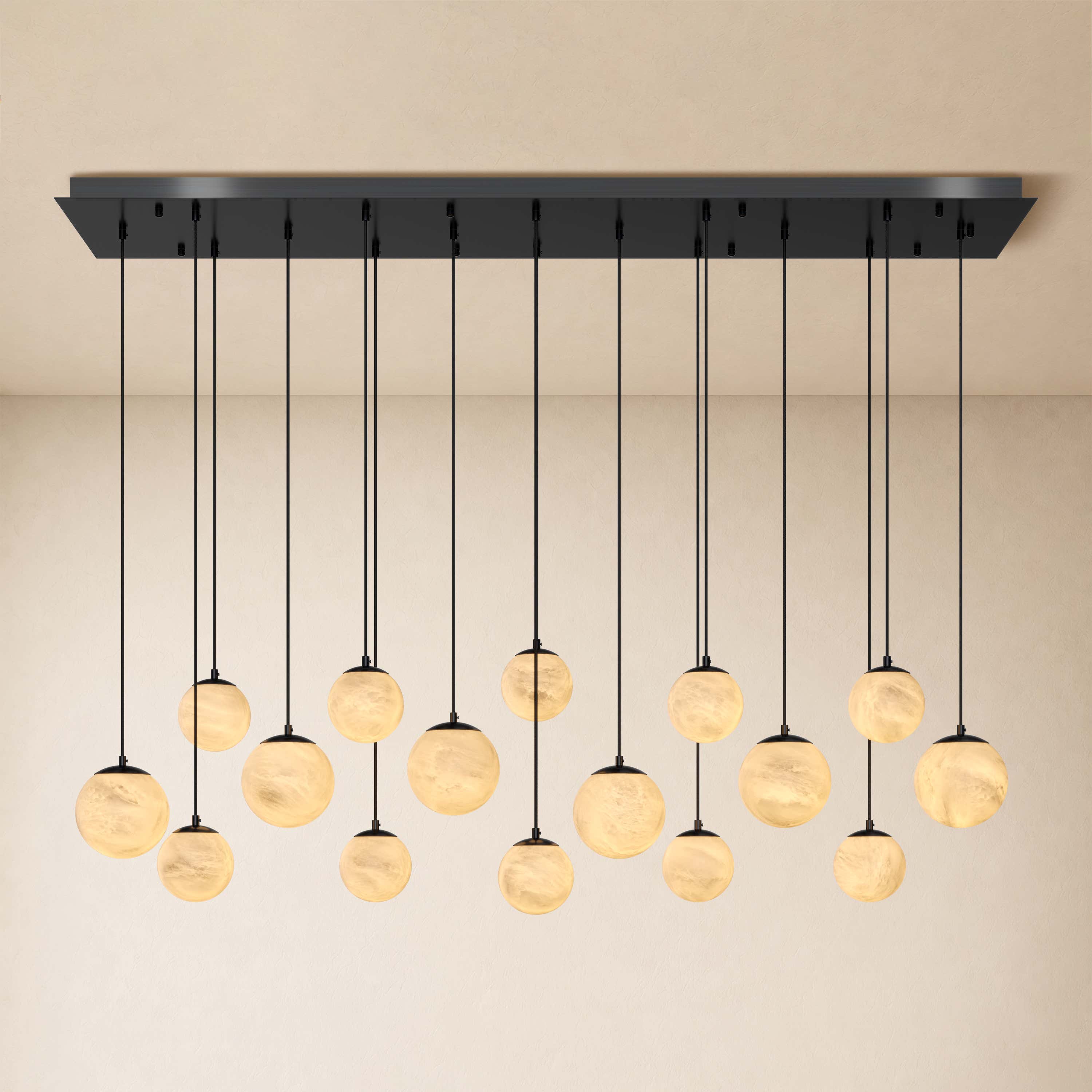 Elviora Resin Globe Rectangular Chandelier