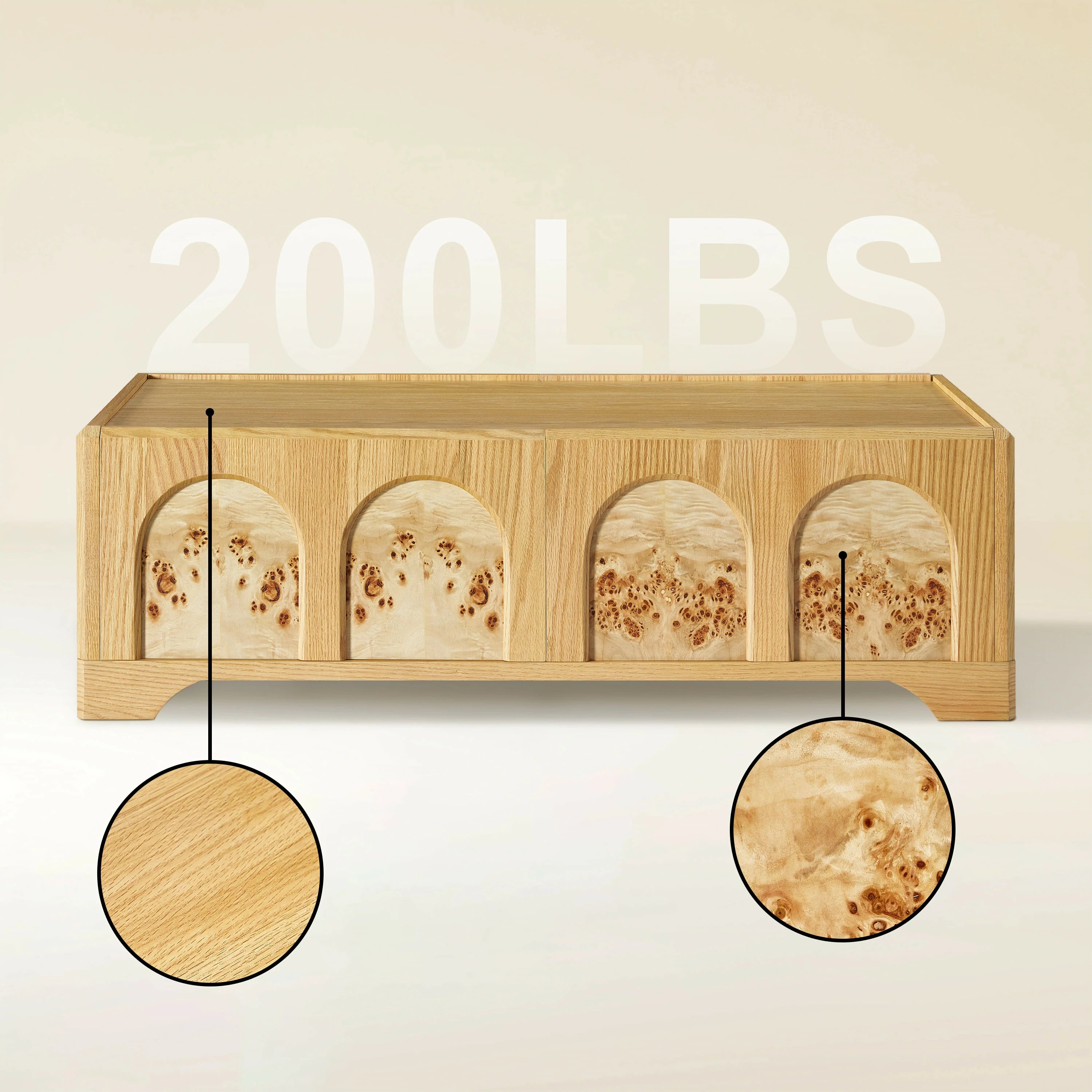 Aurora Oak Coffee Table 47.2"