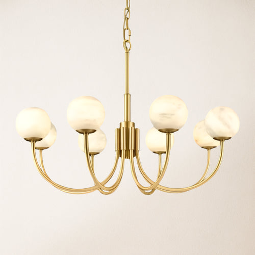 Modern Alabaster Round Art Chandelier 32"D