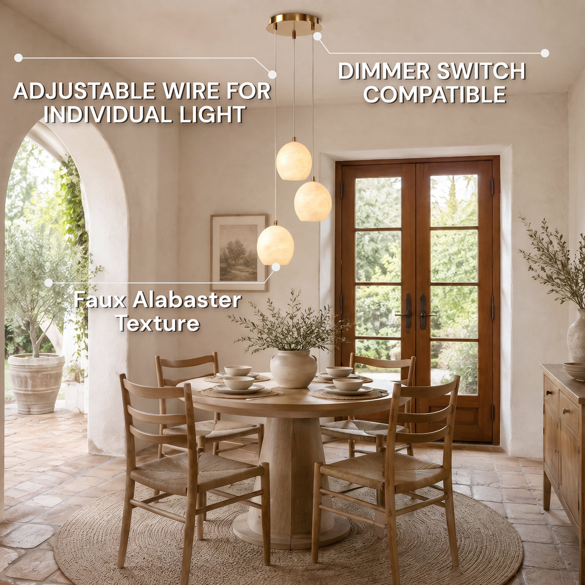 Quorvyn Resin Globe Round Chandelier