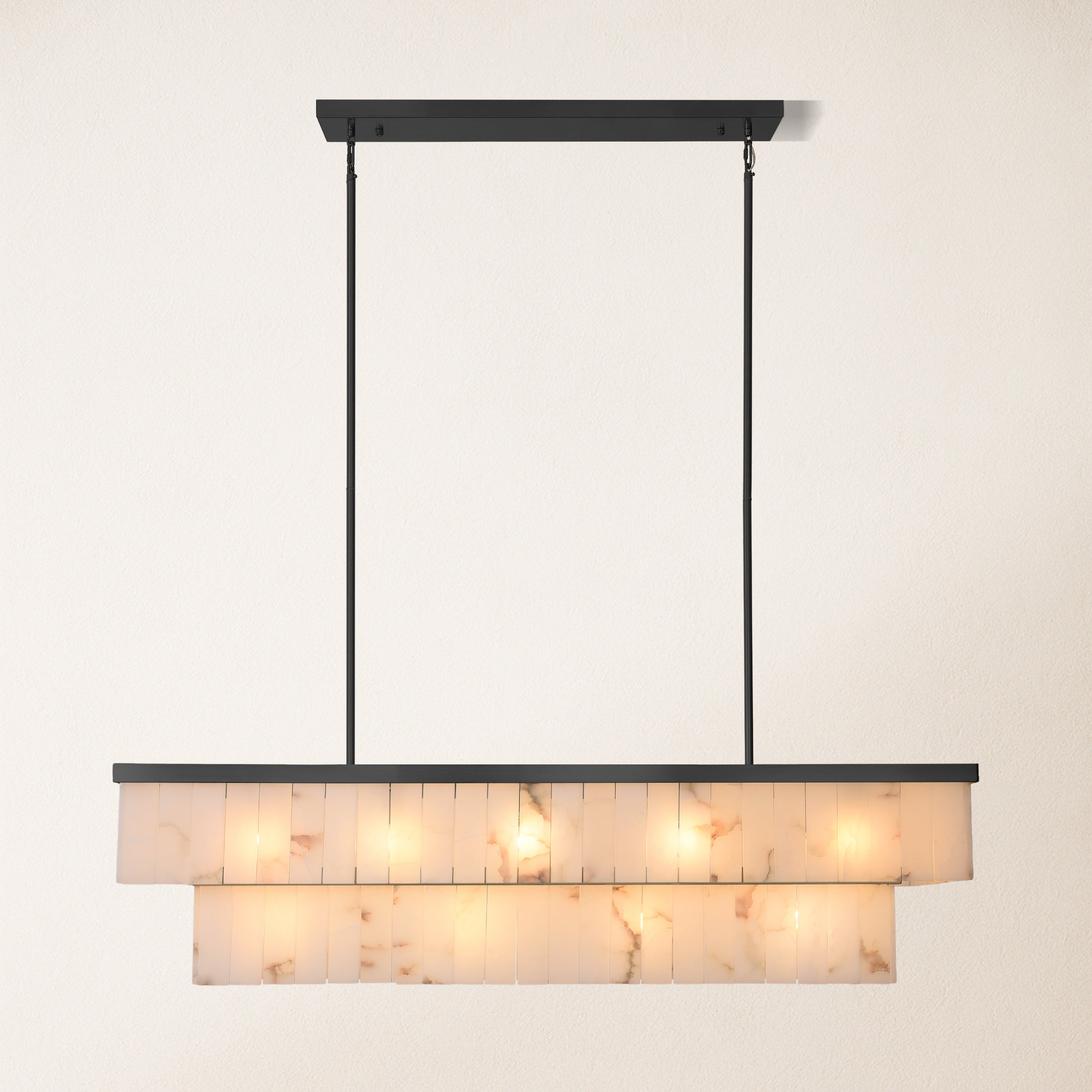 Solmare Alabaster Rectangular Chandelier 138cm
