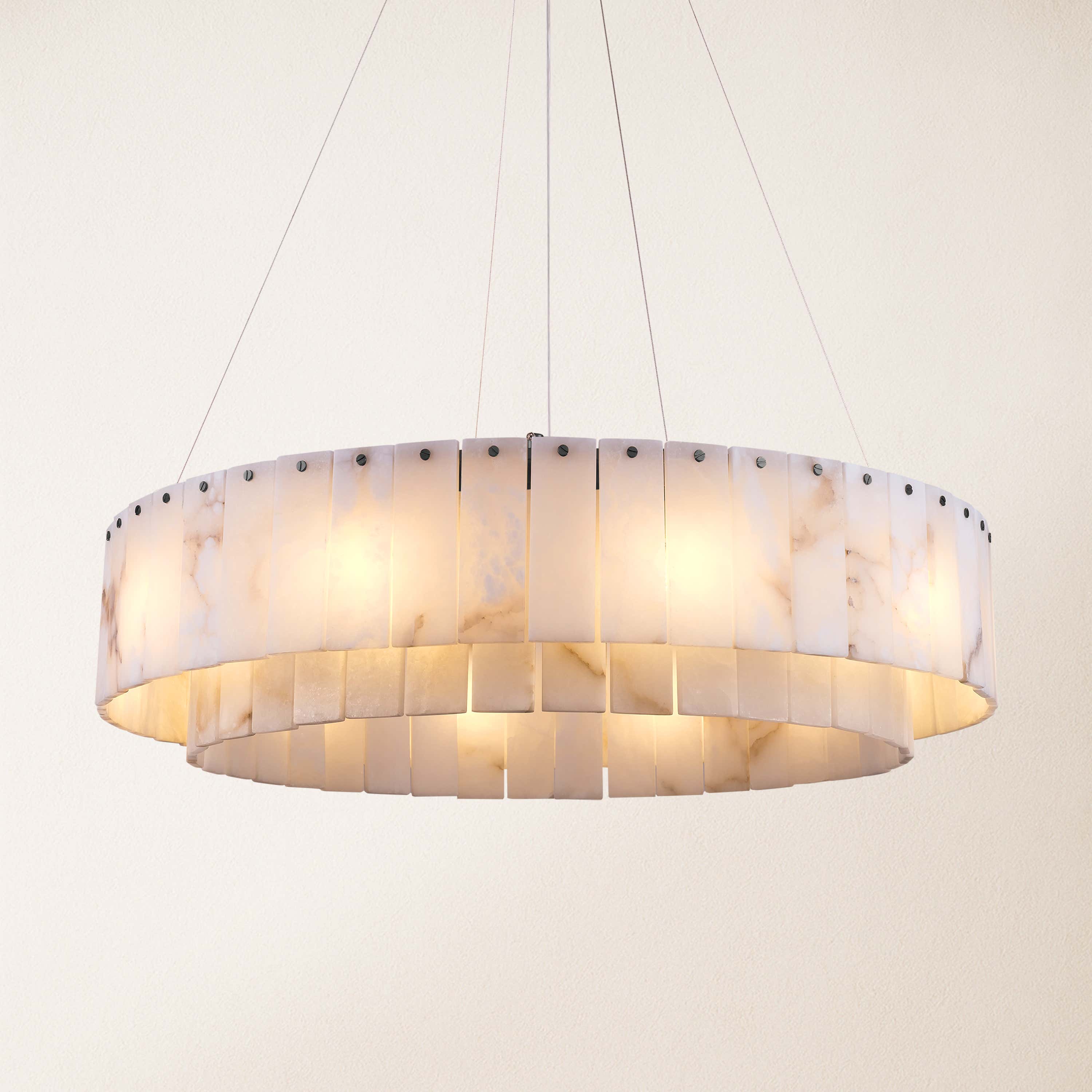 Sawyer Alabaster Round Chandelier 32"