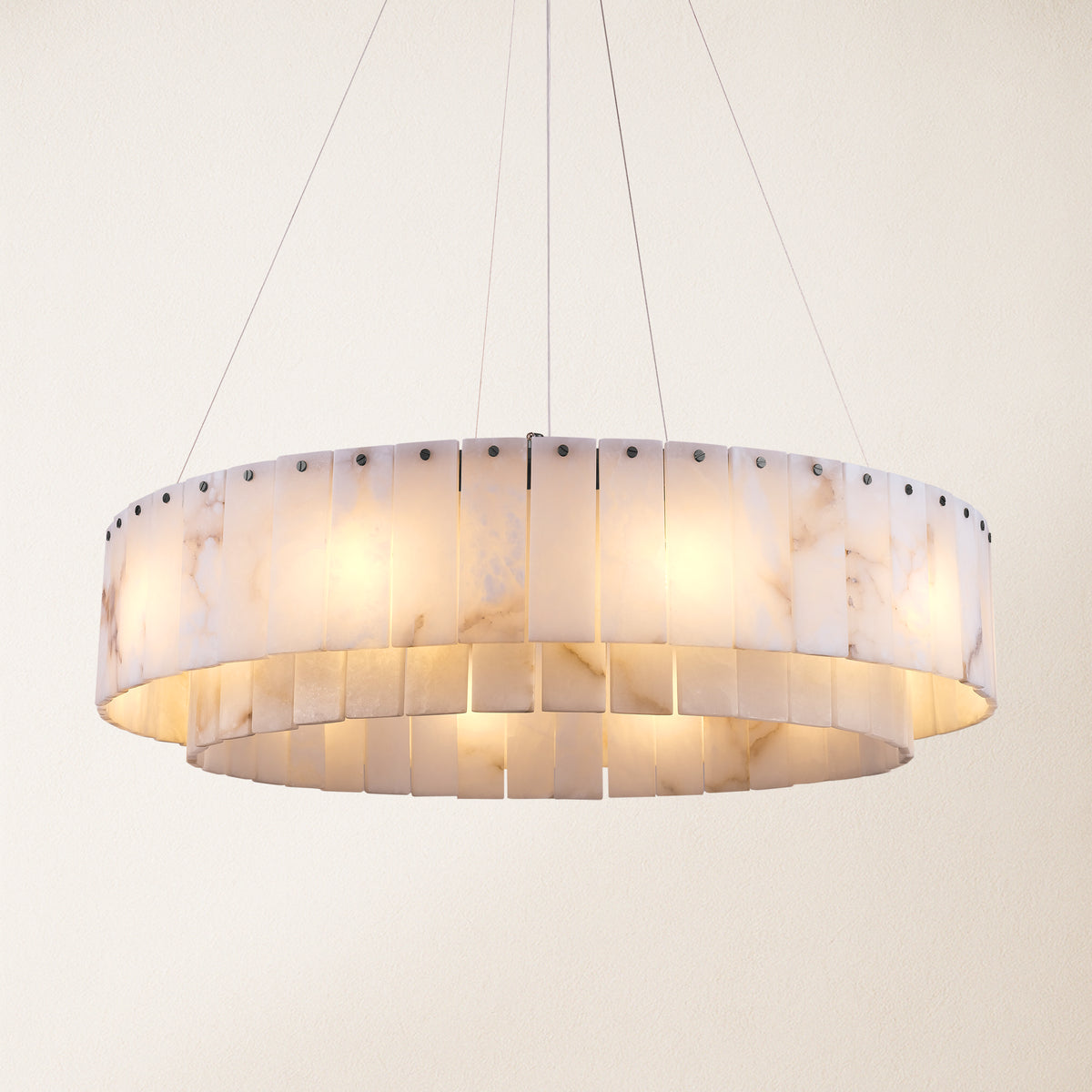 Sawyer Alabaster Round Chandelier 32"
