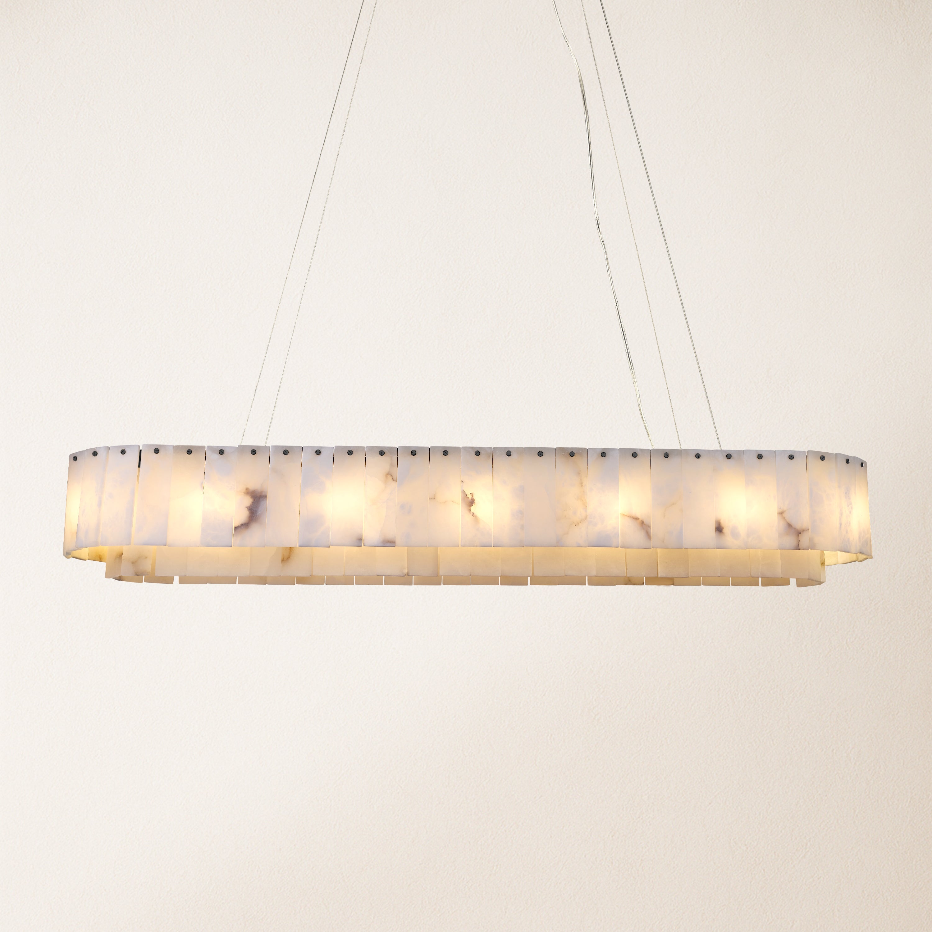 Sawyer Alabaster Rectangle Chandelier 137cm L