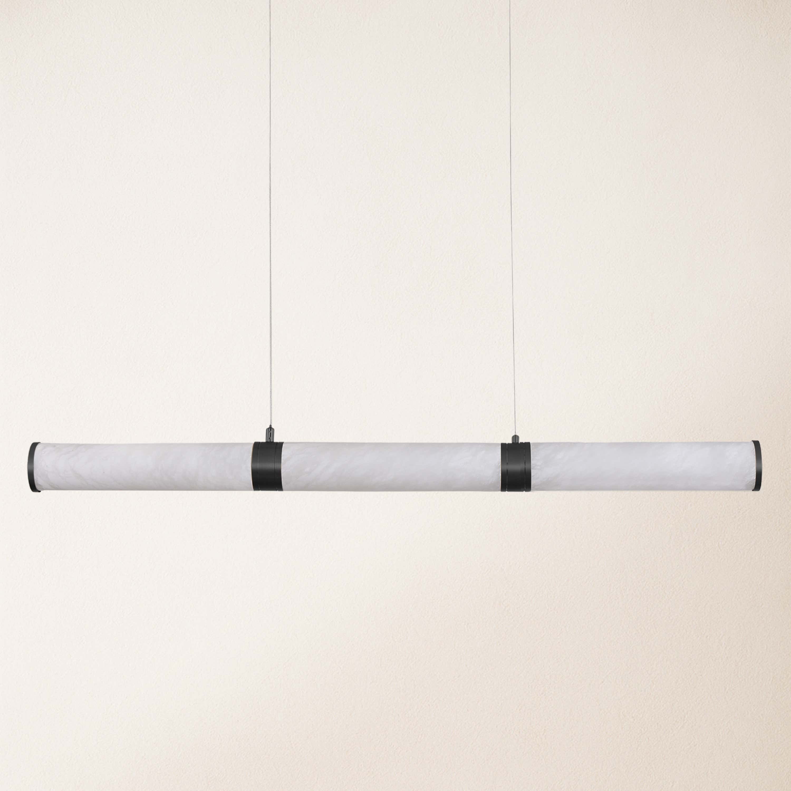 Sylvia Alabaster Linear Chandelier 47"
