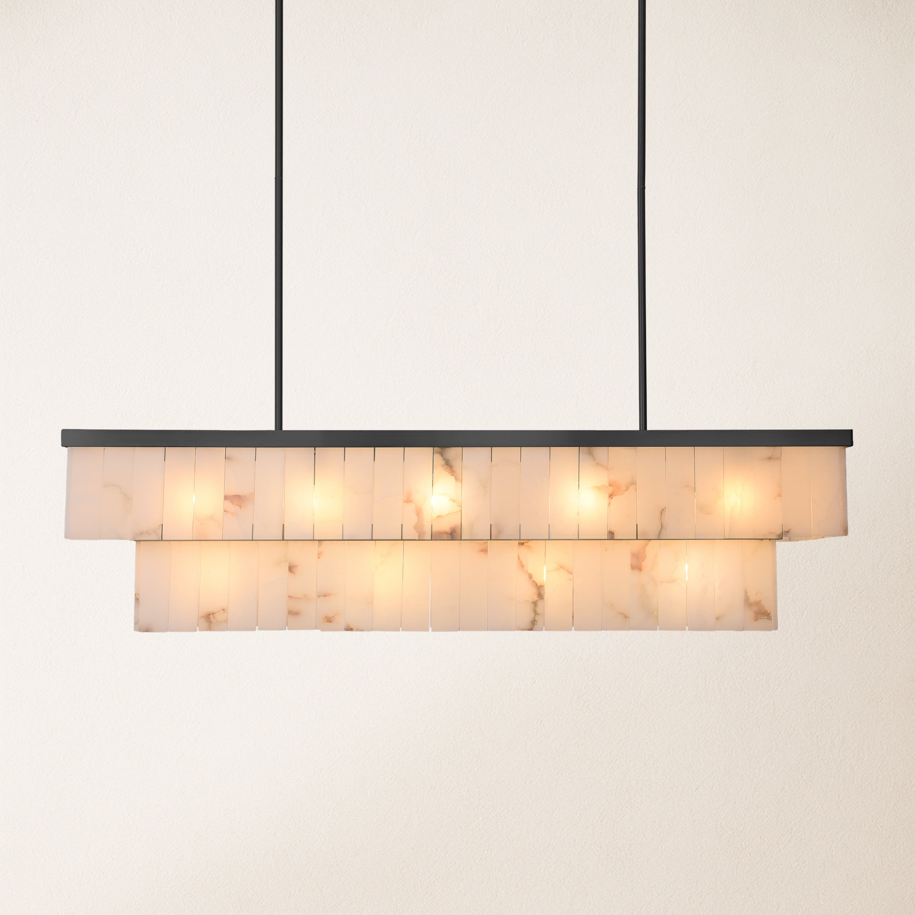 Solmare Alabaster Rectangular Chandelier 138cm