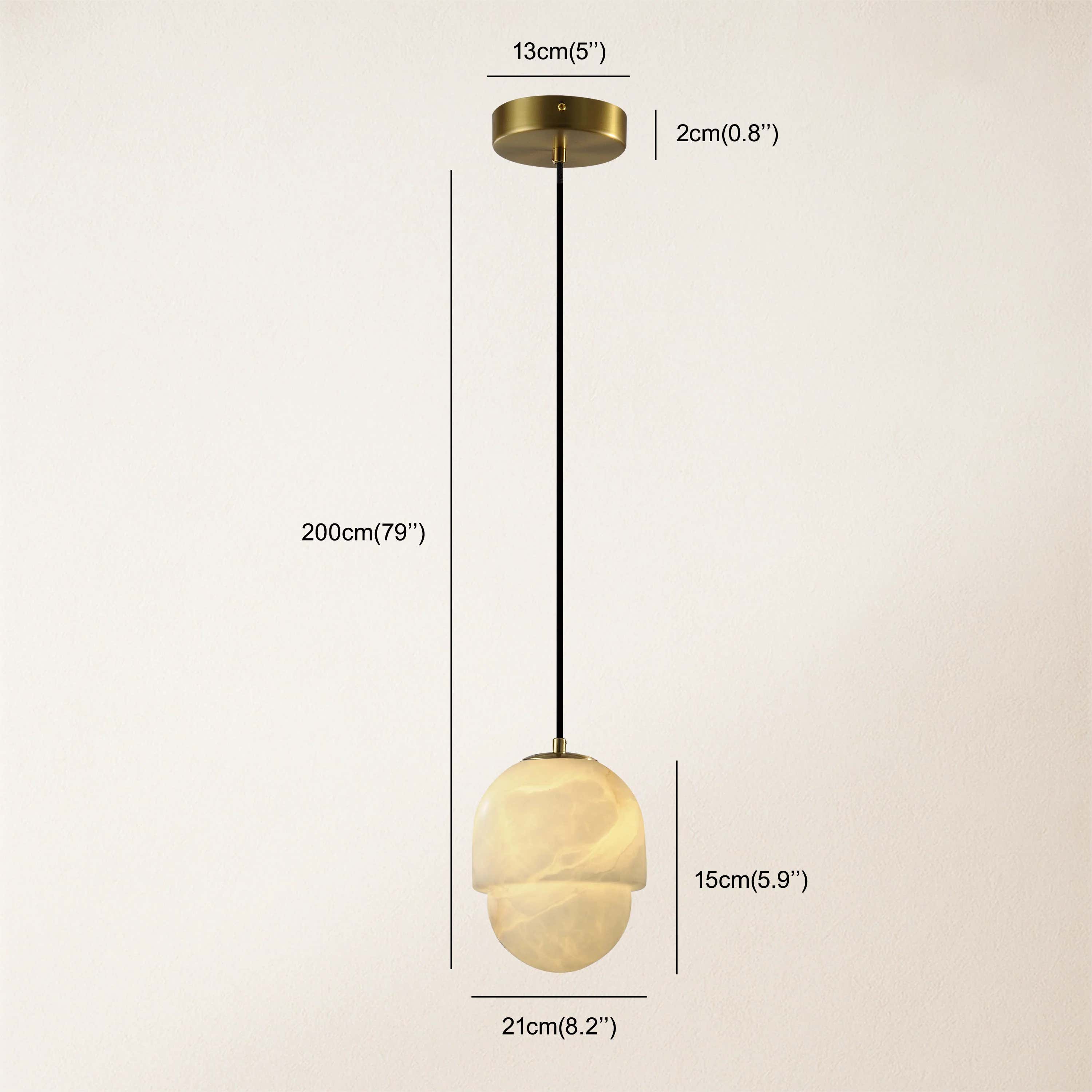 Hecate Alabaster Modern Pendant 15cm