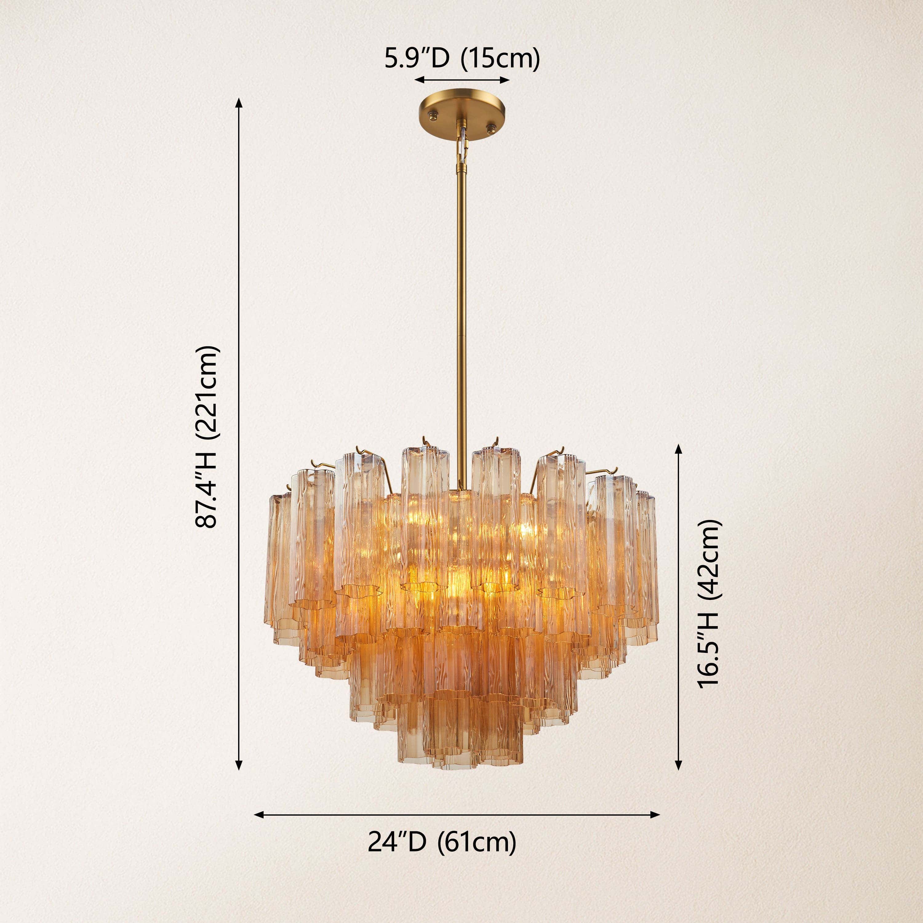Dawel Glass Round Chandelier 24"D