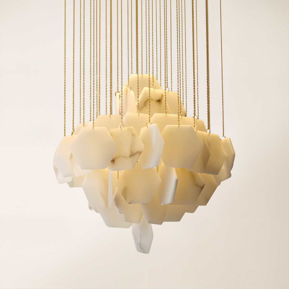 Talan Multi-layer Irregular Alabaster Chandelier 80cm D