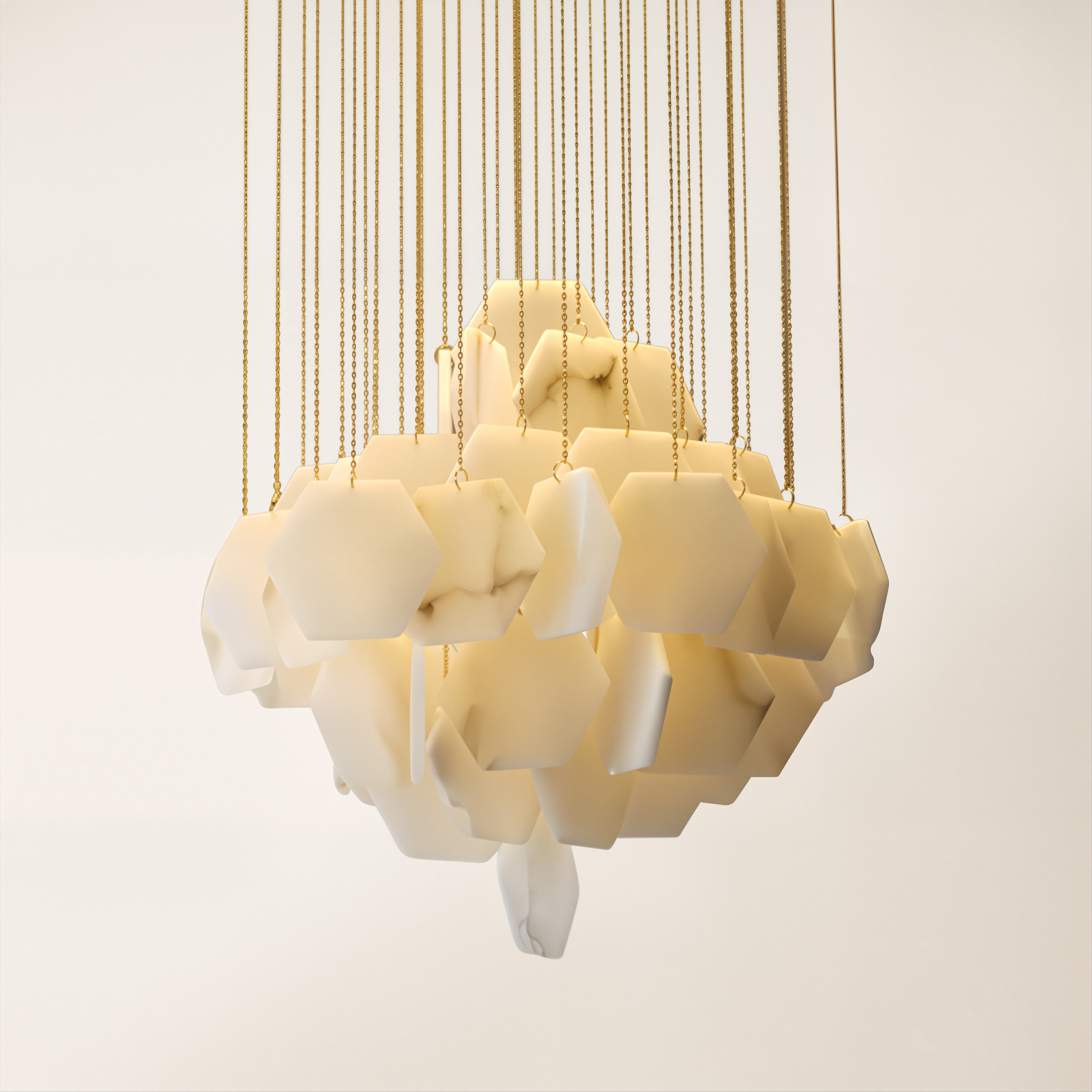 Talan Multi-layer Irregular Alabaster Chandelier 80cm D