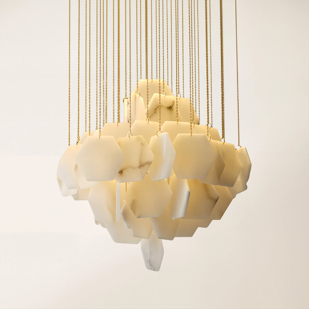 Talan Multi-layer Irregular Alabaster Chandelier 80cm D