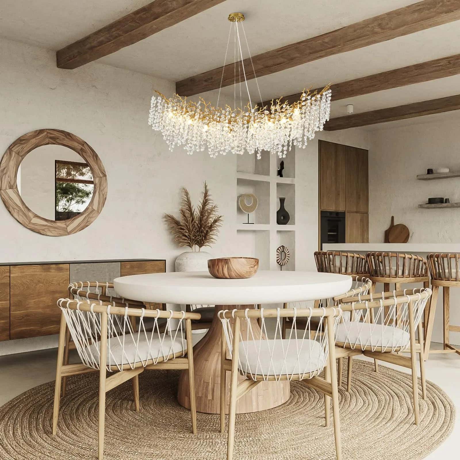 Lustre Branches Crystal Rectangular Chandelier 140cm W