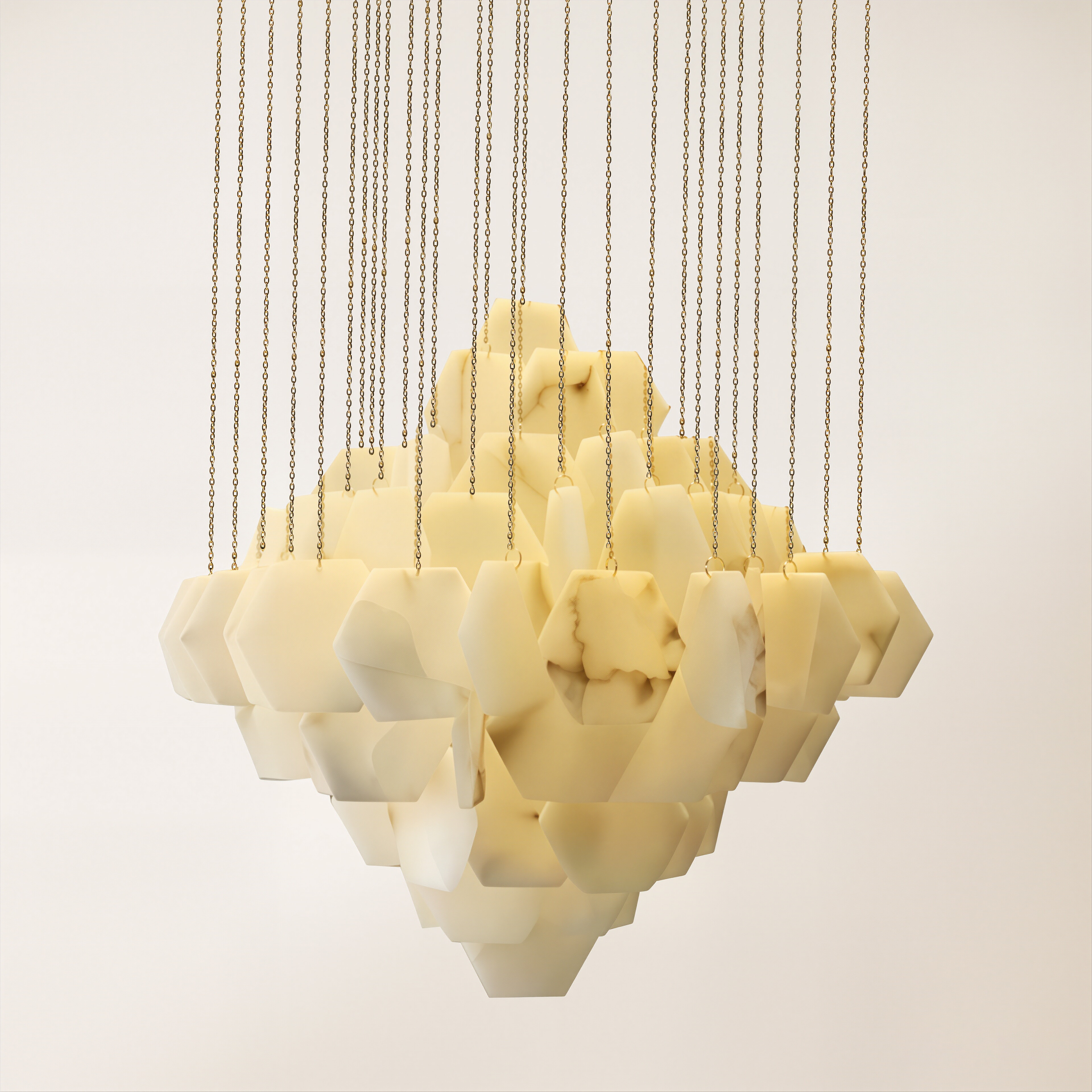 Talan Multi-layer Irregular Alabaster Chandelier 100cm D