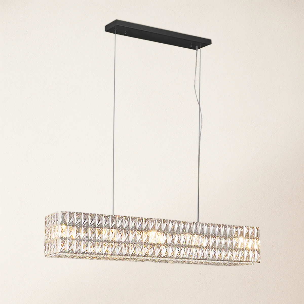 Mia Rectangular Crystal Chandelier 101 cm W