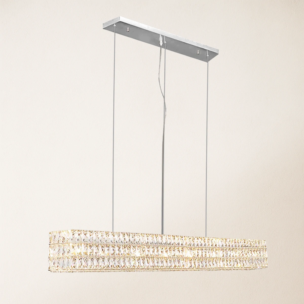 Mia Rectangular Crystal Chandelier 155 cm W