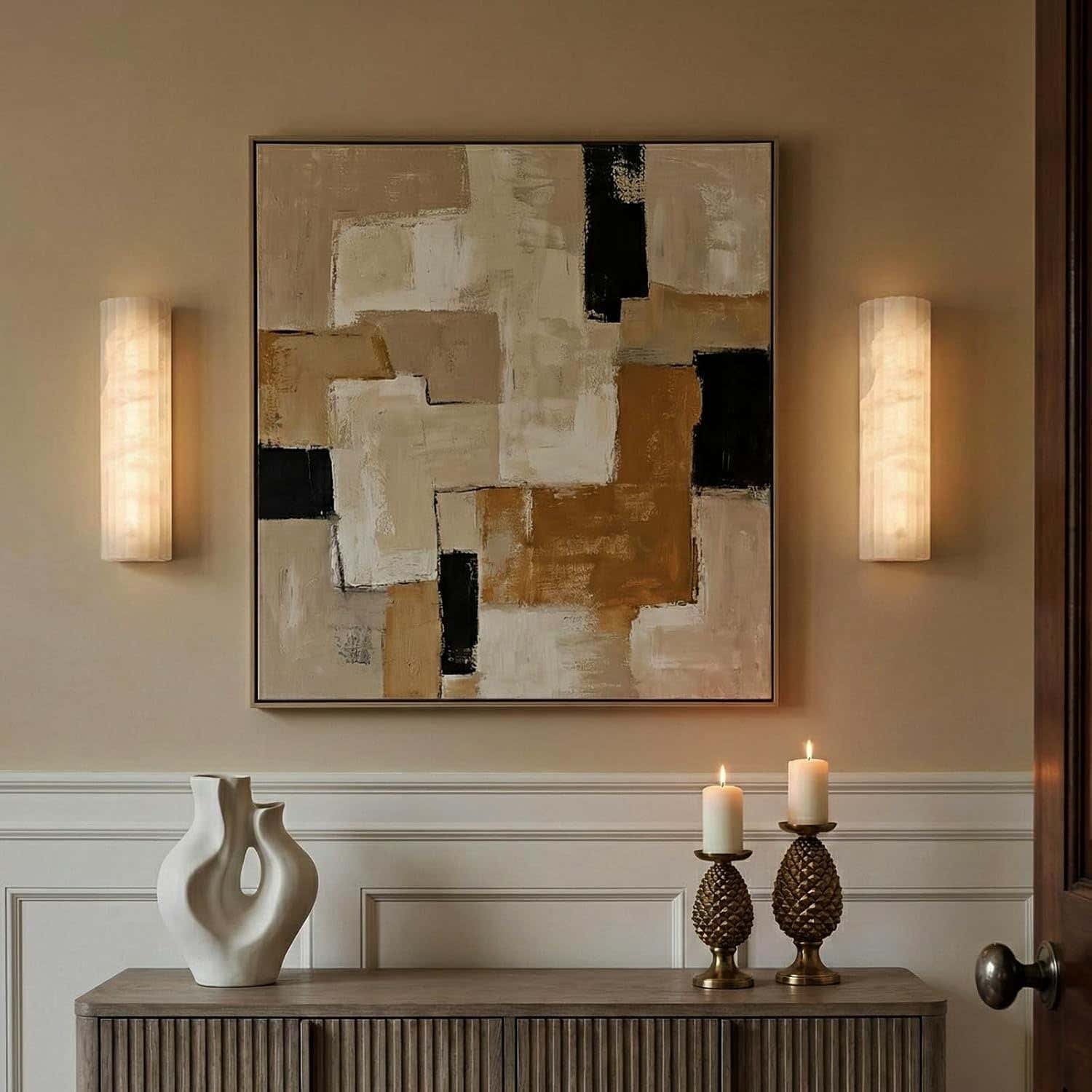 Luminare Resin Fluted Wall Sconce 12"H #Finish_Black