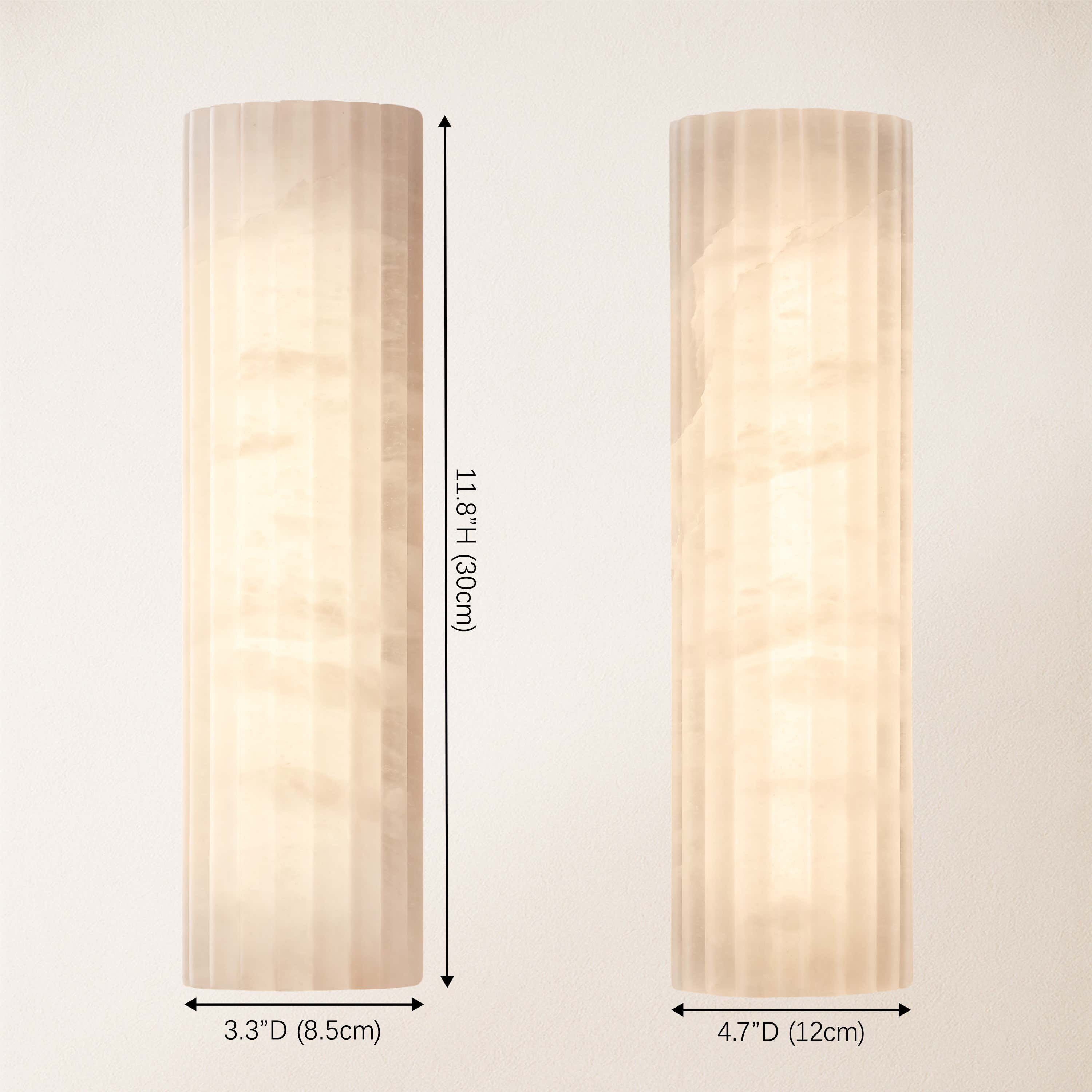 Luminare Resin Fluted Wall Sconce 12"H size-image