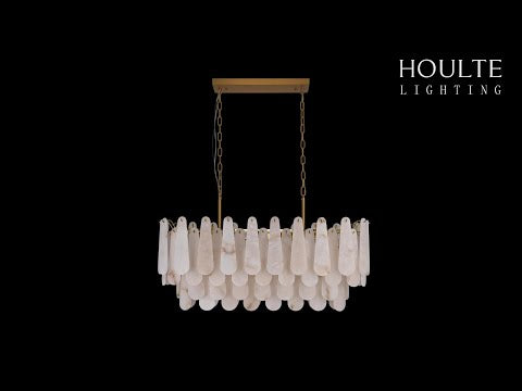 Caldera Alabaster Rectangular Chandelier 100cm