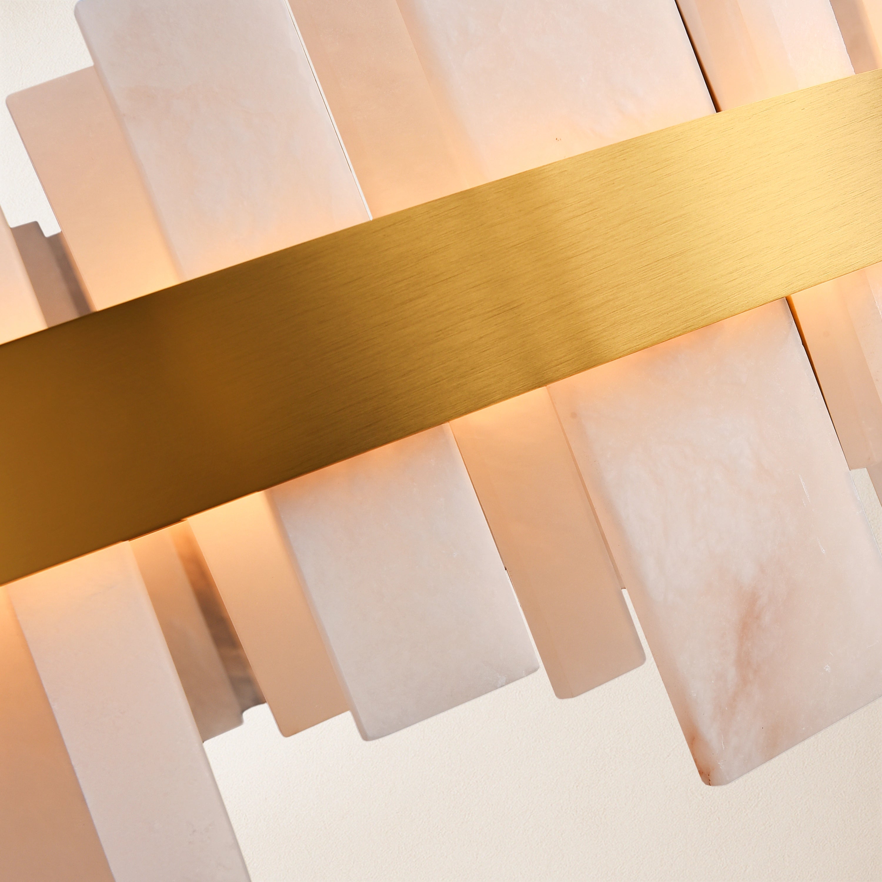 Nocturne Alabaster Round Chandelier 24"#Finish_Gold