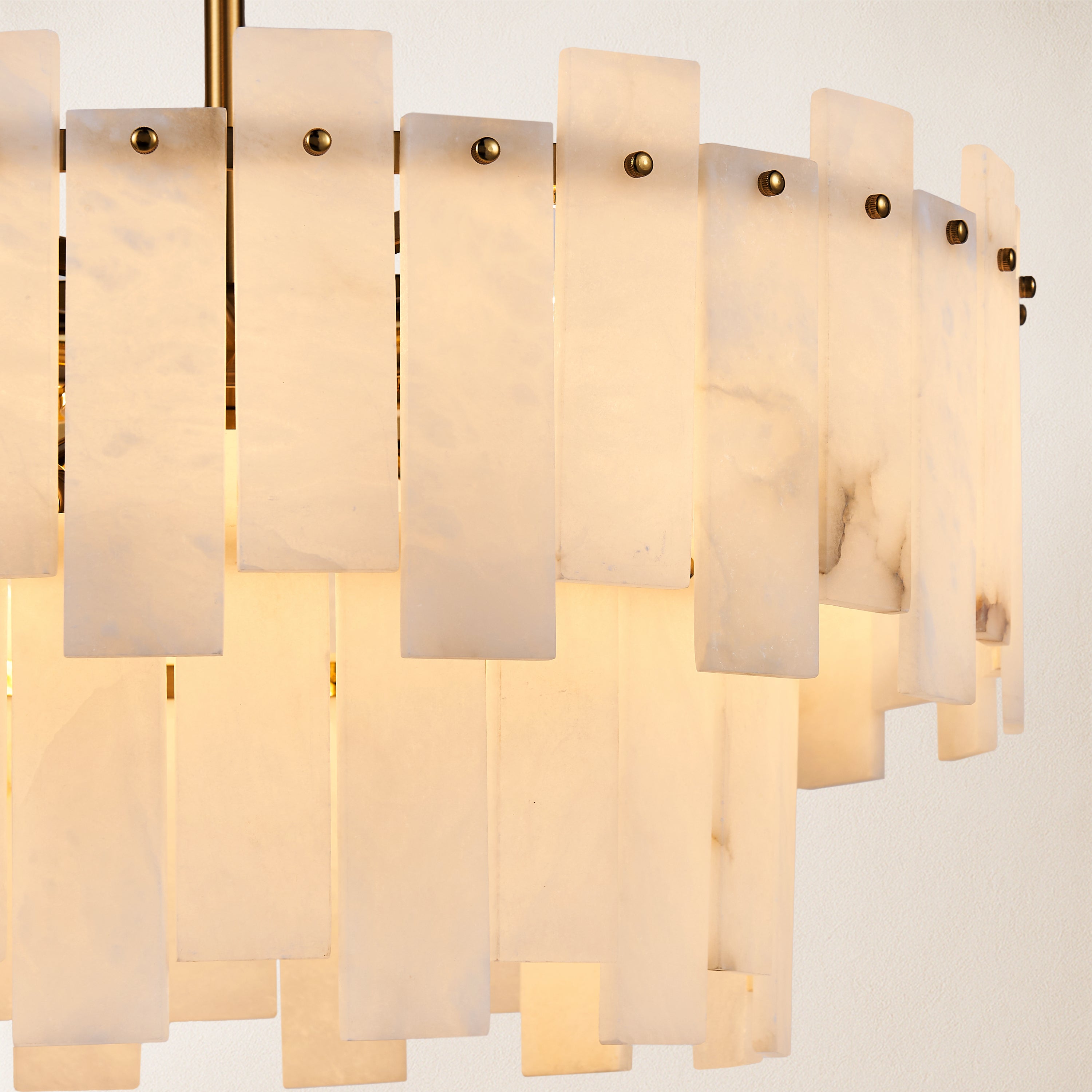 Nivislight Alabaster 2-Tier Round Chandelier 60cm D