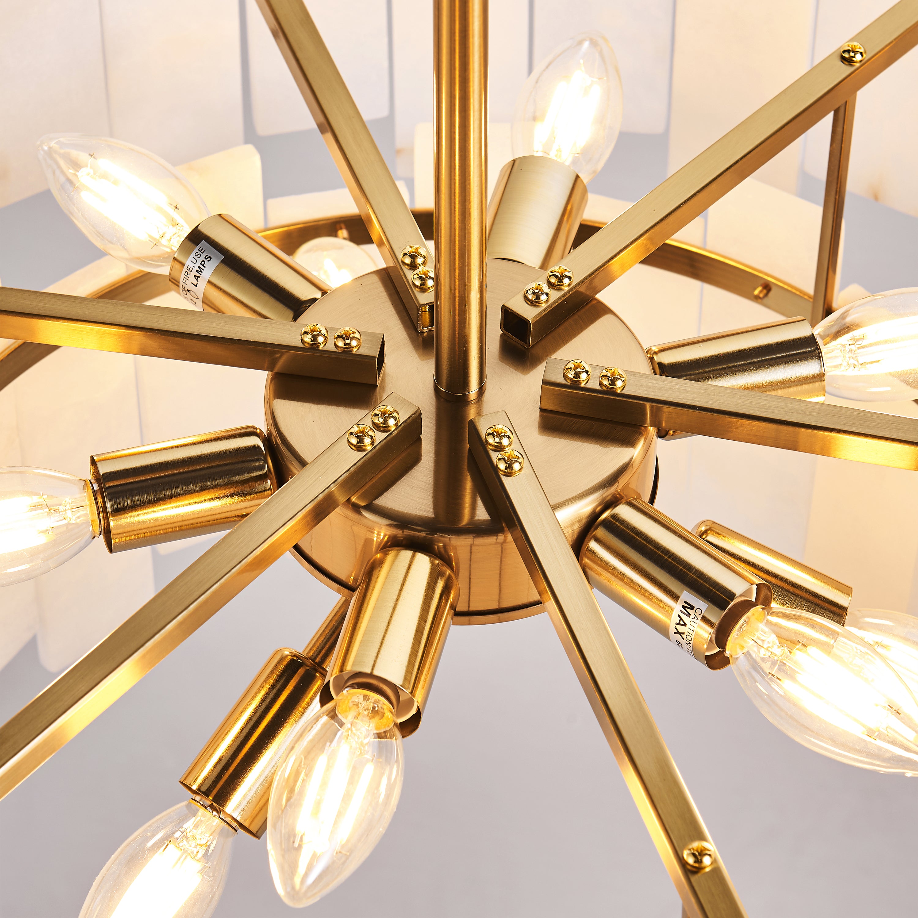 Nivislight Alabaster 2-Tier Round Chandelier 60cm D