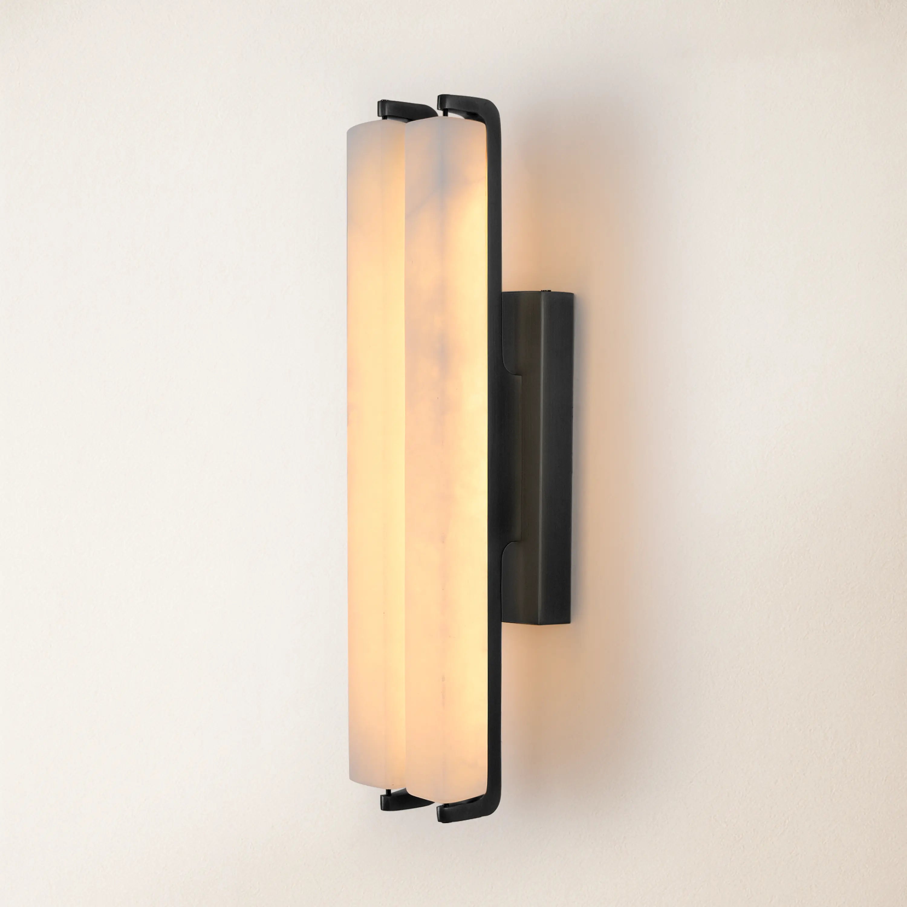 Clara Glow Alabaster Double Wall Sconce 48cm