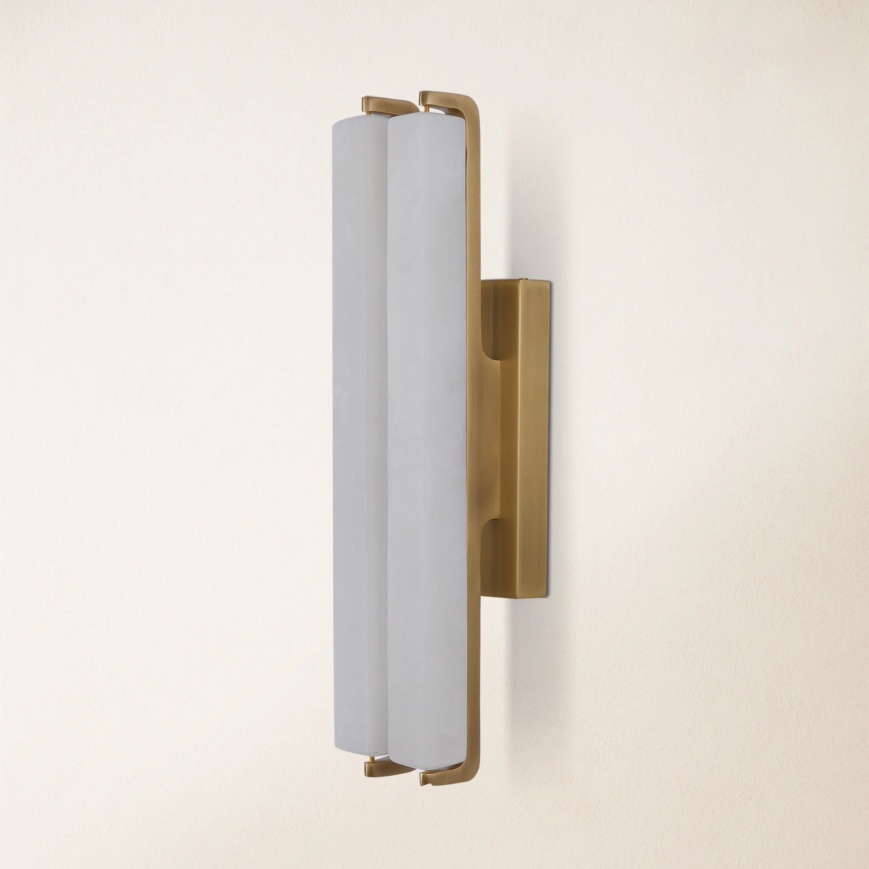 Clara Glow Alabaster Double Wall Sconce 48cm