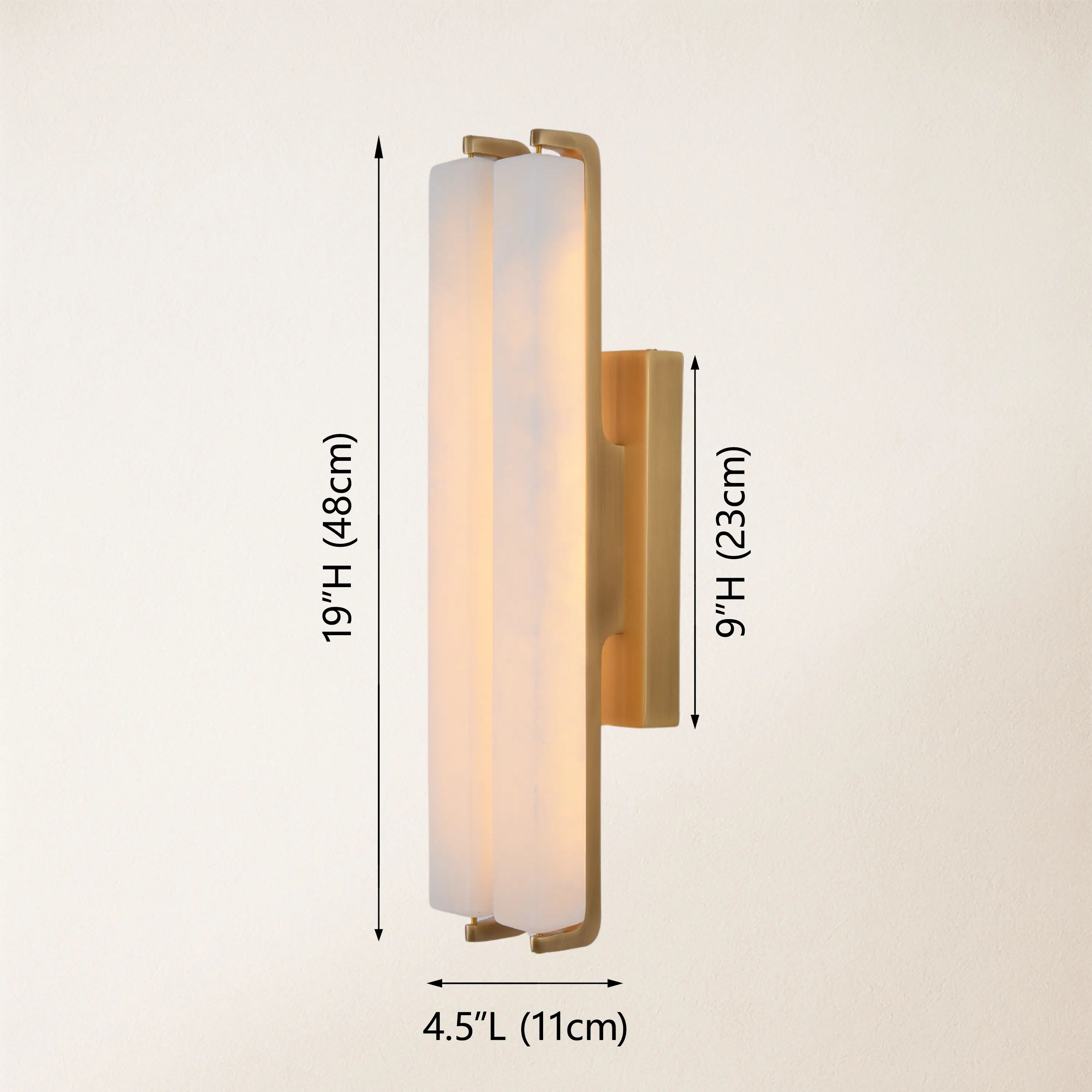 Clara Glow Alabaster Double Wall Sconce 19"H