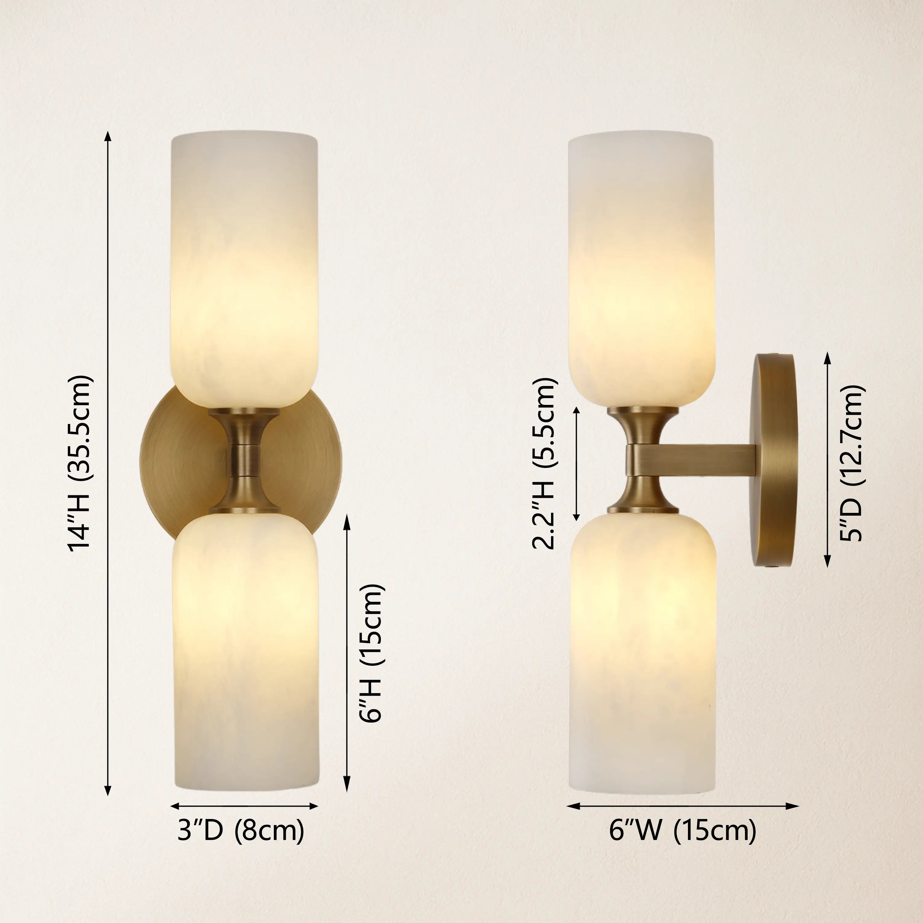 Axis Alabaster Wall Sconce 14"H