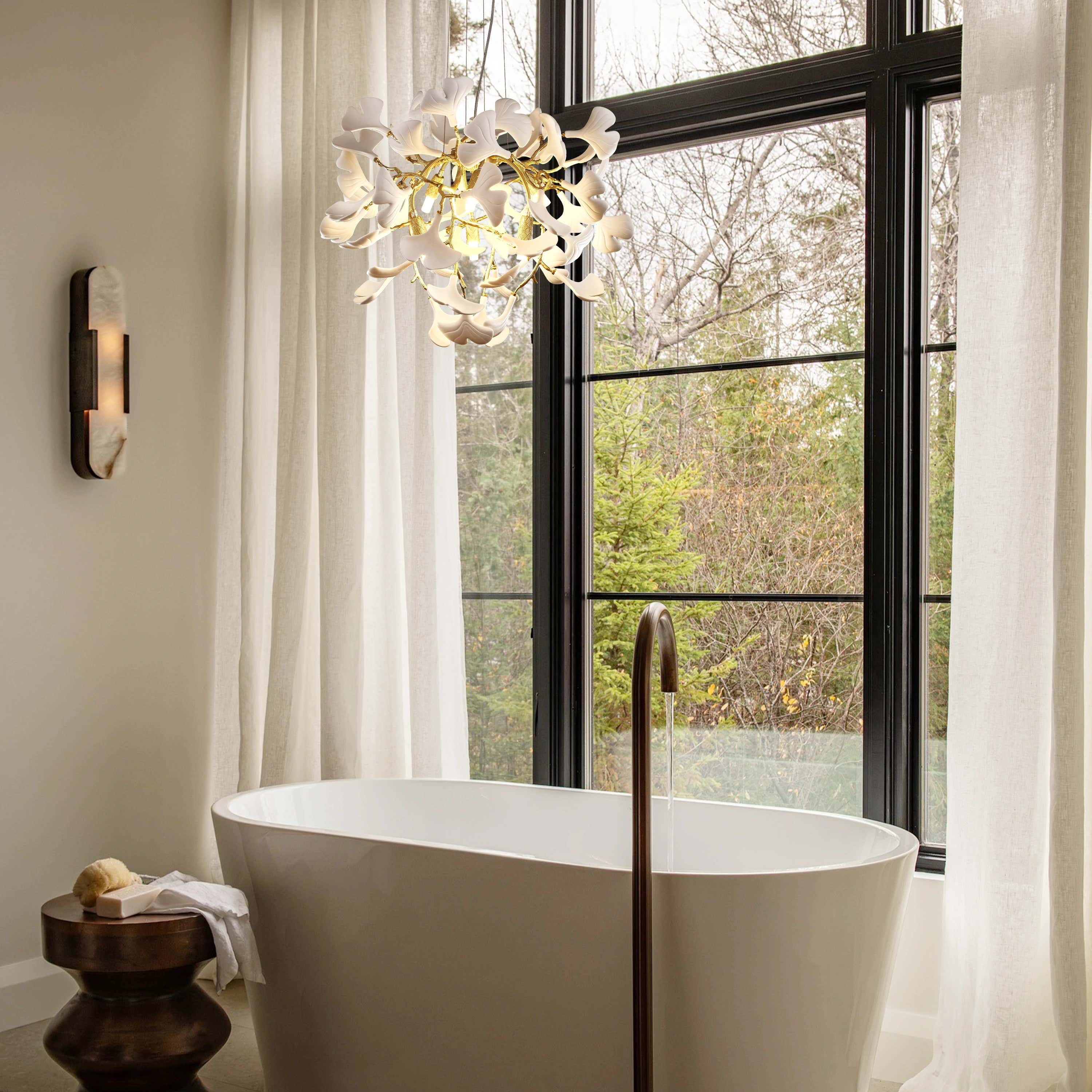 Twilight Branches Ceramic Glow Round Chandelier 60cm D