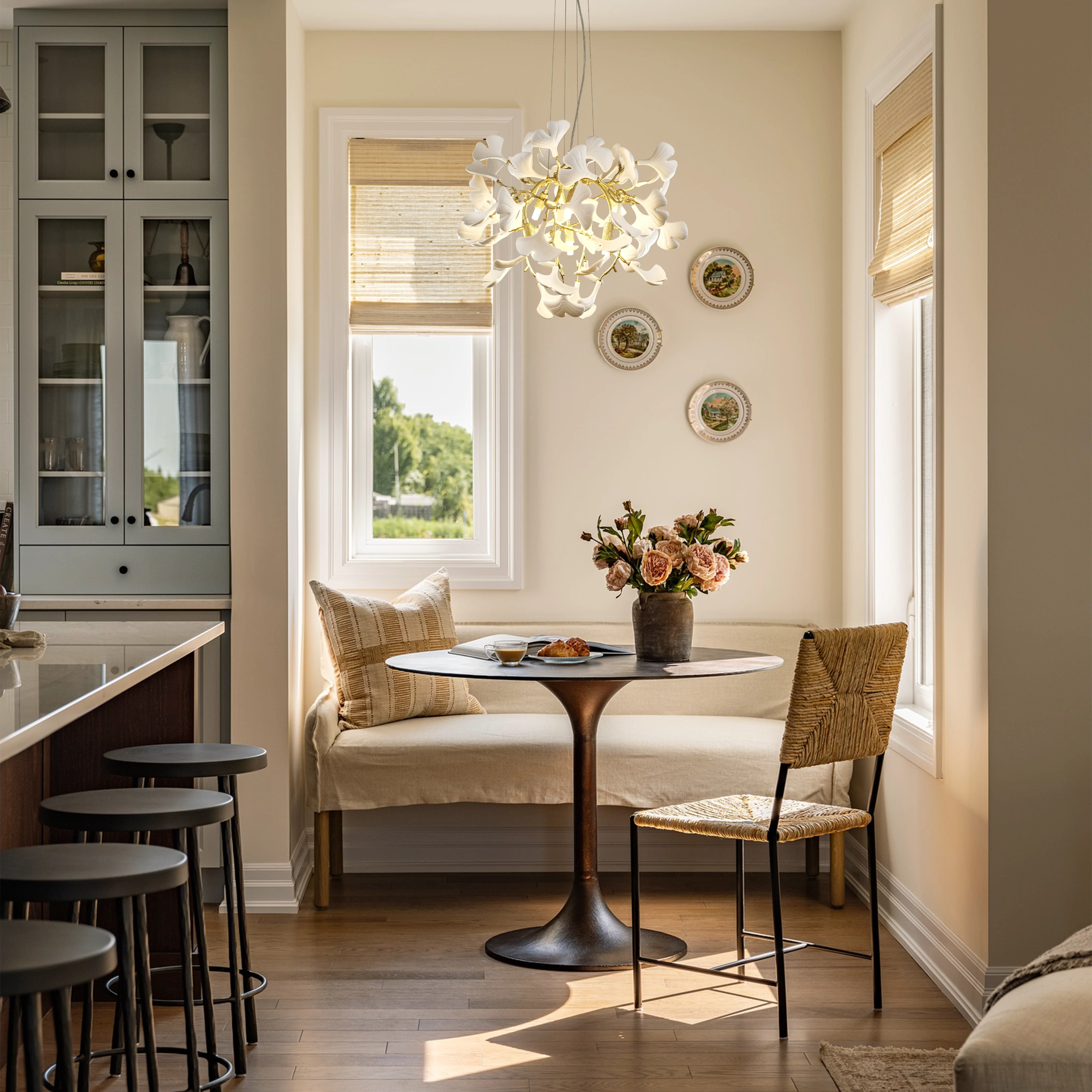 Twilight Branches Ceramic Glow Round Chandelier 60cm D