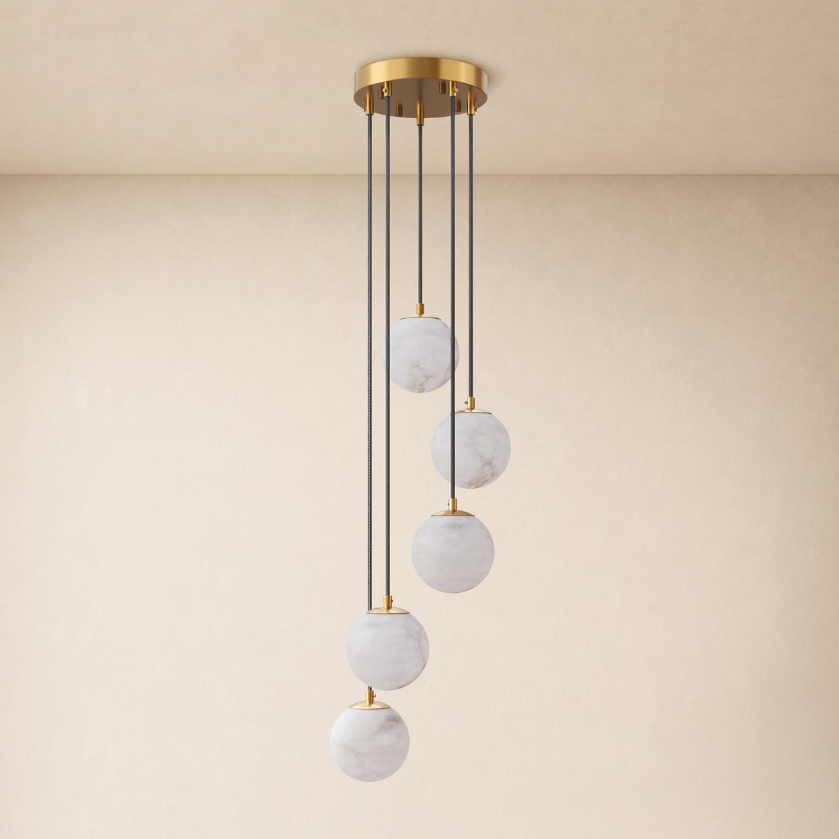 Solindra Resin Globe Cascade Chandelier