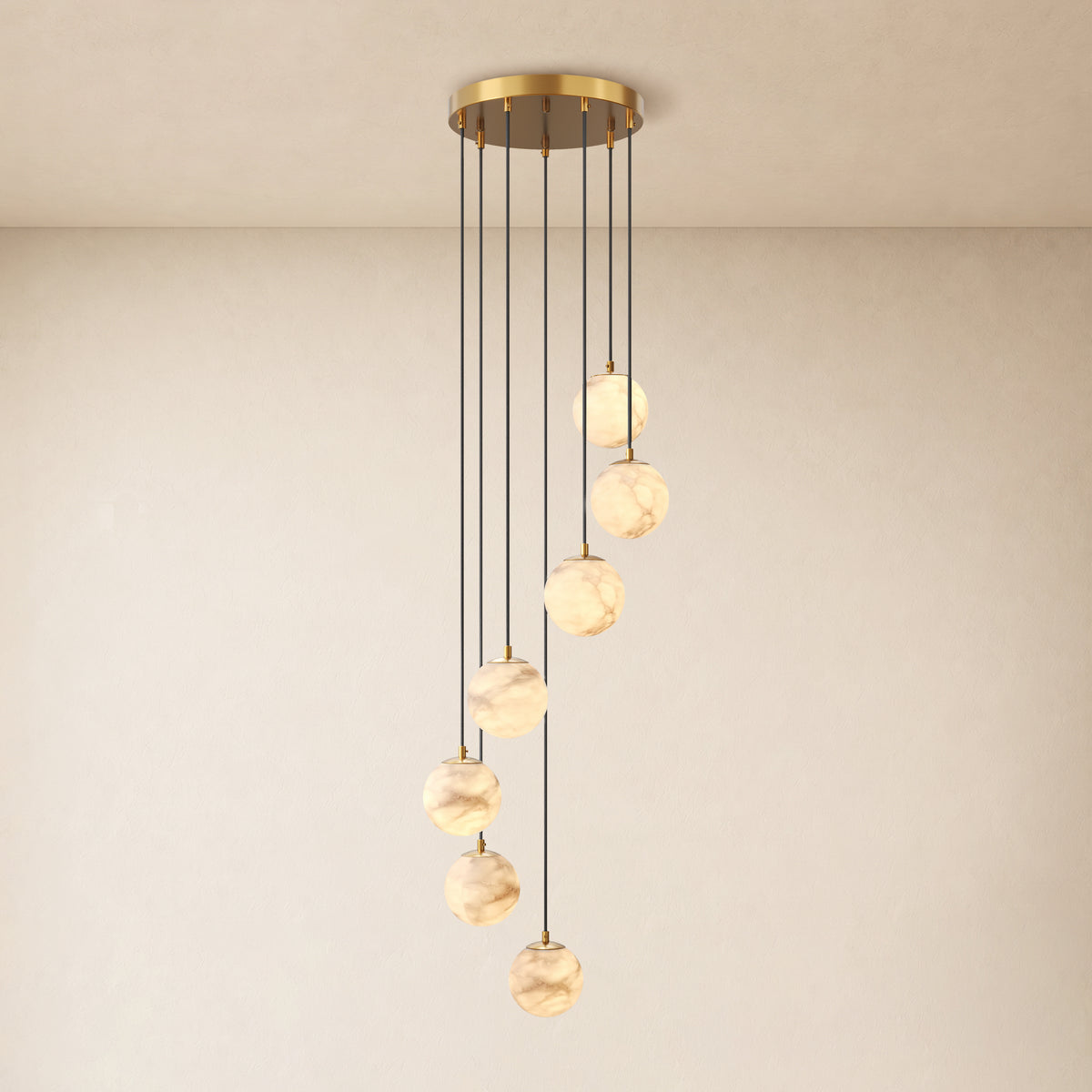 Solindra Resin Globe Cascade Chandelier