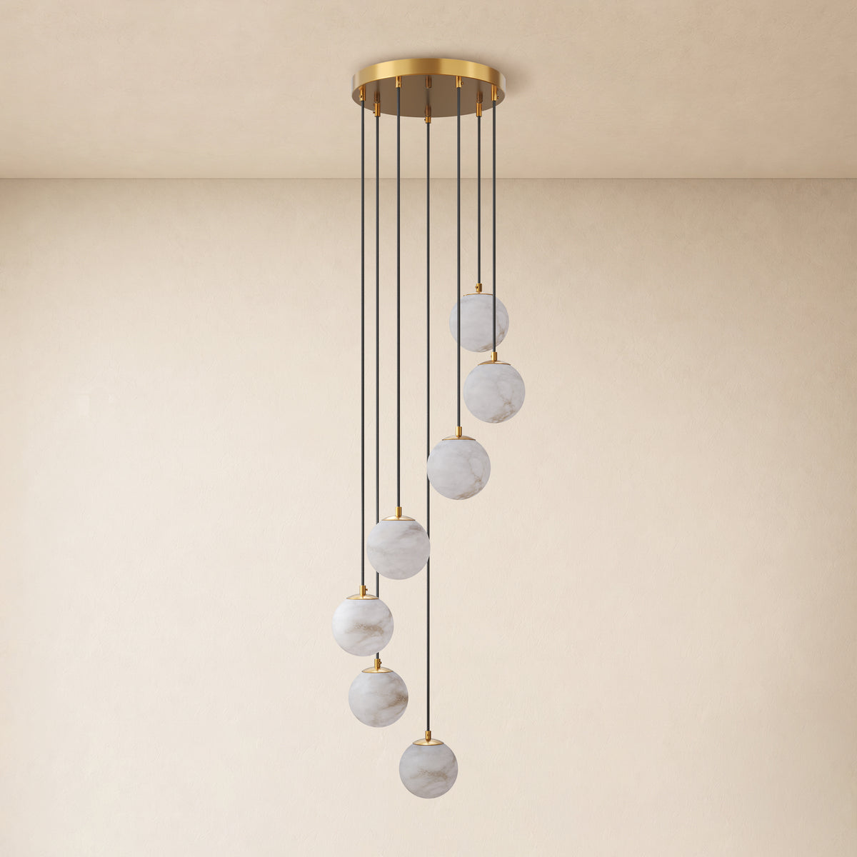 Solindra Resin Globe Cascade Chandelier