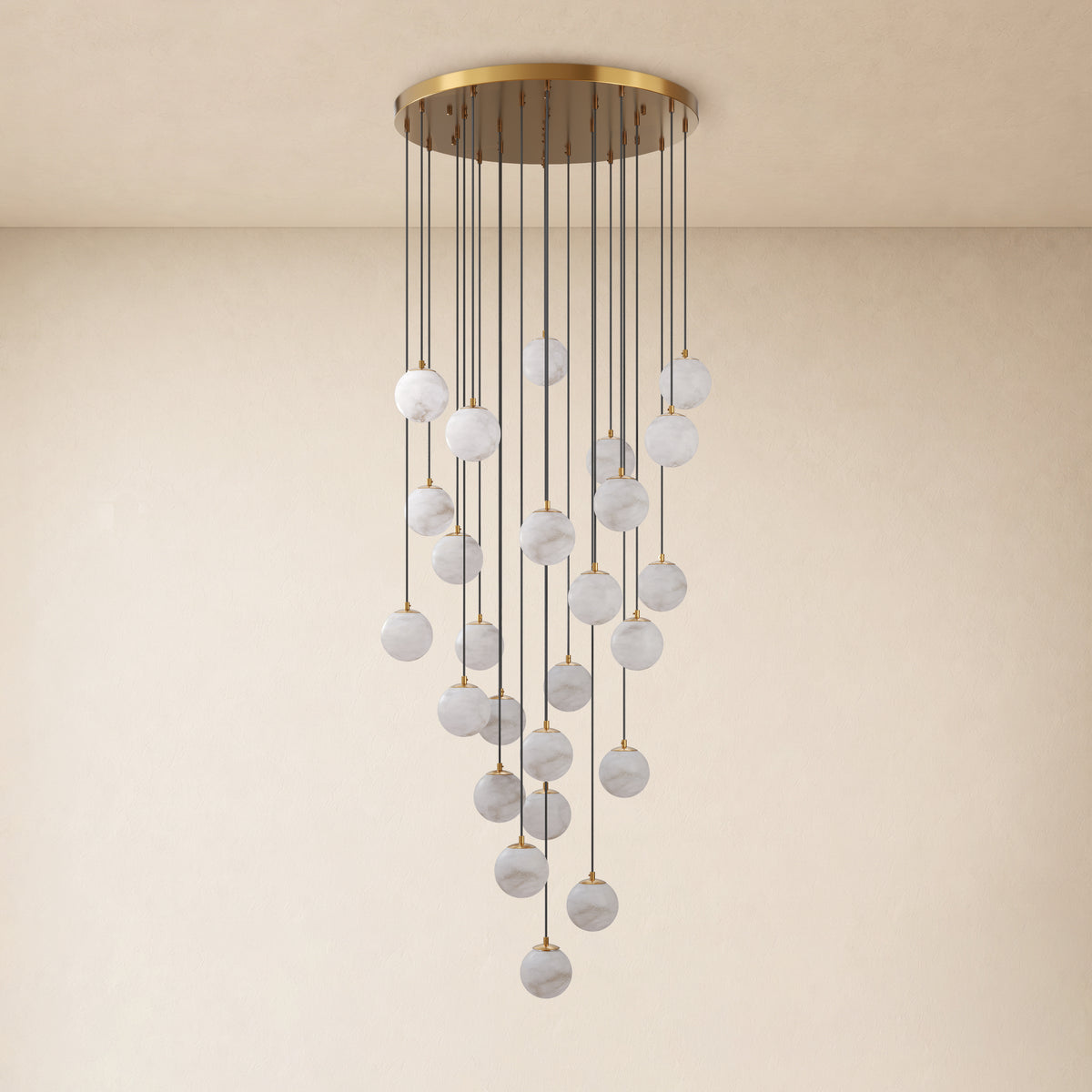 Solindra Resin Globe Cascade Chandelier