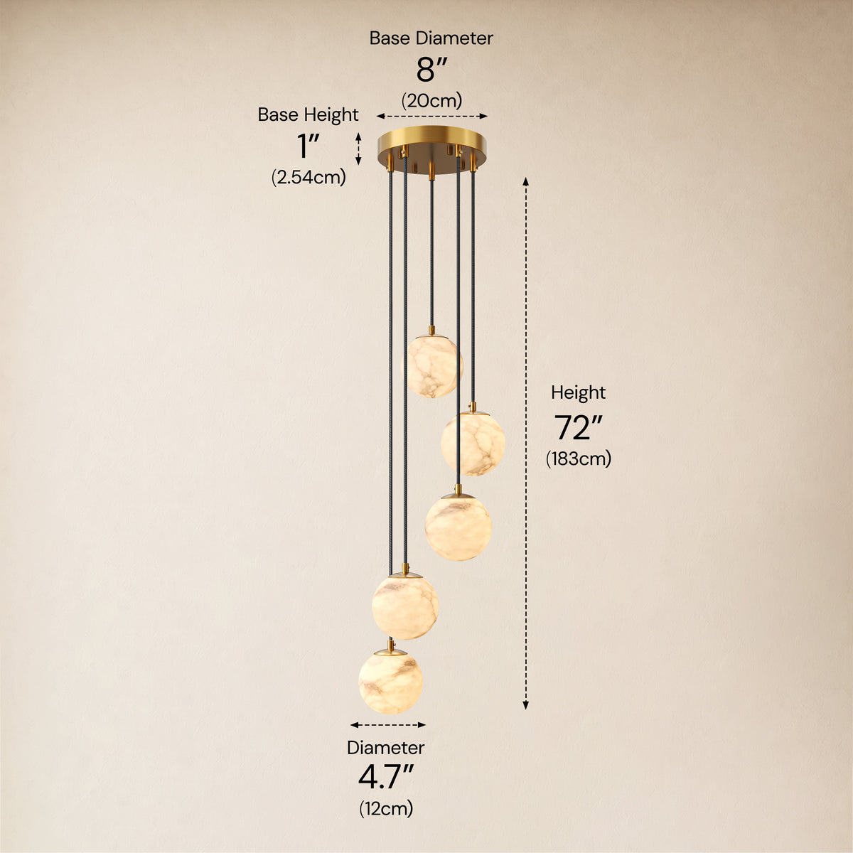 Solindra Resin Globe Cascade Chandelier size-image
