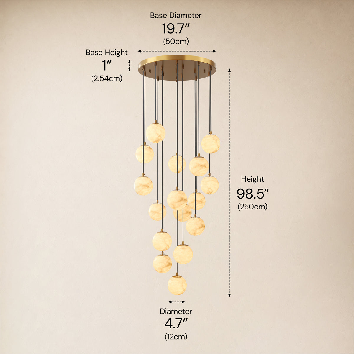Solindra Resin Globe Cascade Chandelier size-image