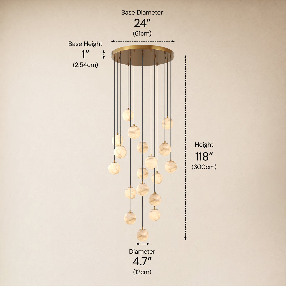 Solindra Resin Globe Cascade Chandelier size-image