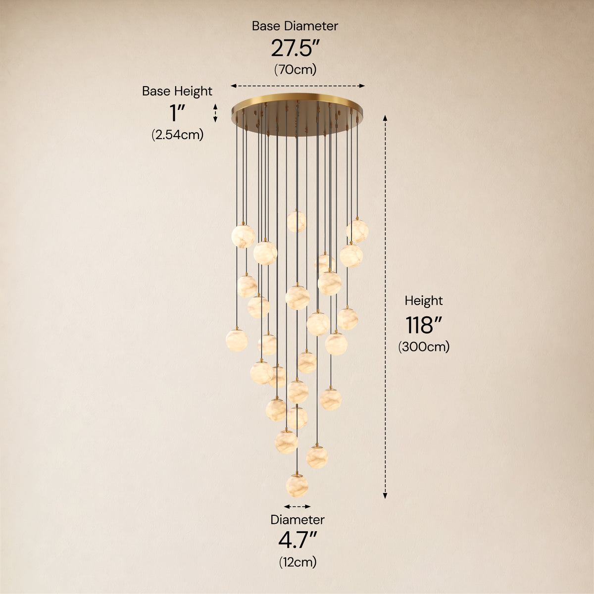 Solindra Resin Globe Cascade Chandelier size-image