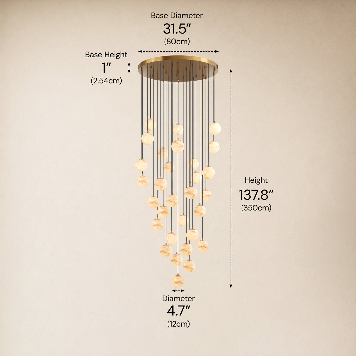 Solindra Resin Globe Cascade Chandelier size-image