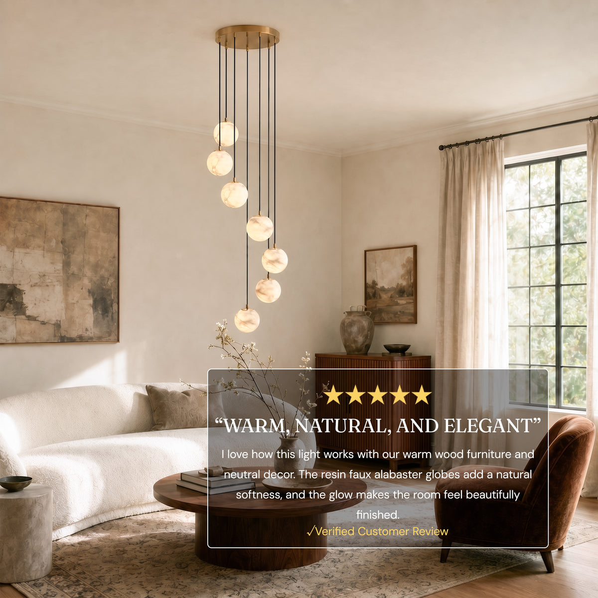 Solindra Resin Globe Cascade Chandelier