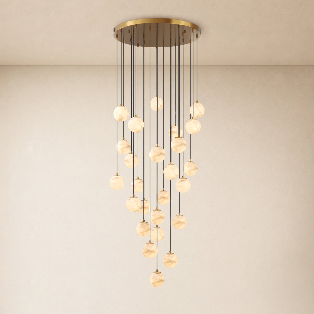 Solindra Resin Globe Cascade Chandelier