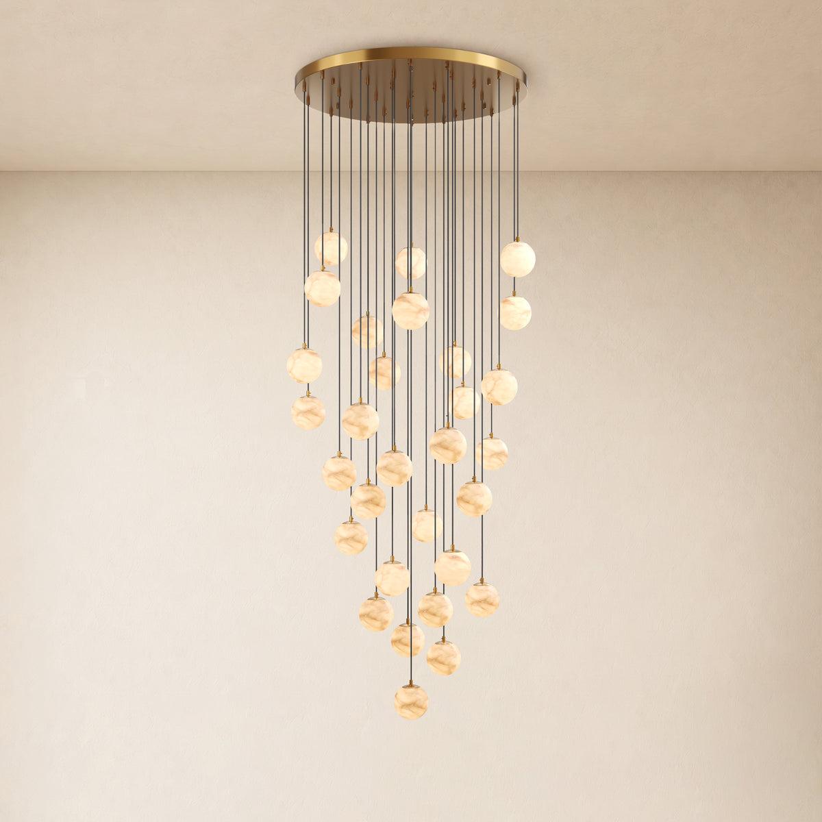 Solindra Resin Globe Cascade Chandelier