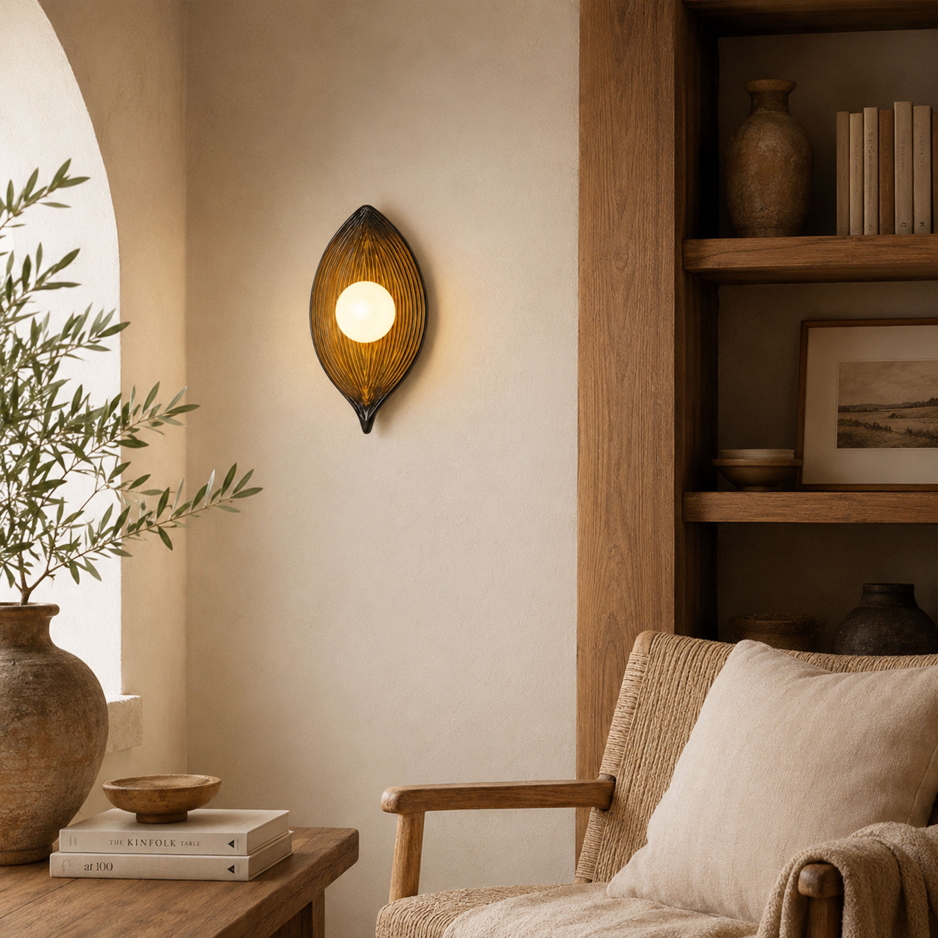 Sylvara Resin Leaf Wall Sconce