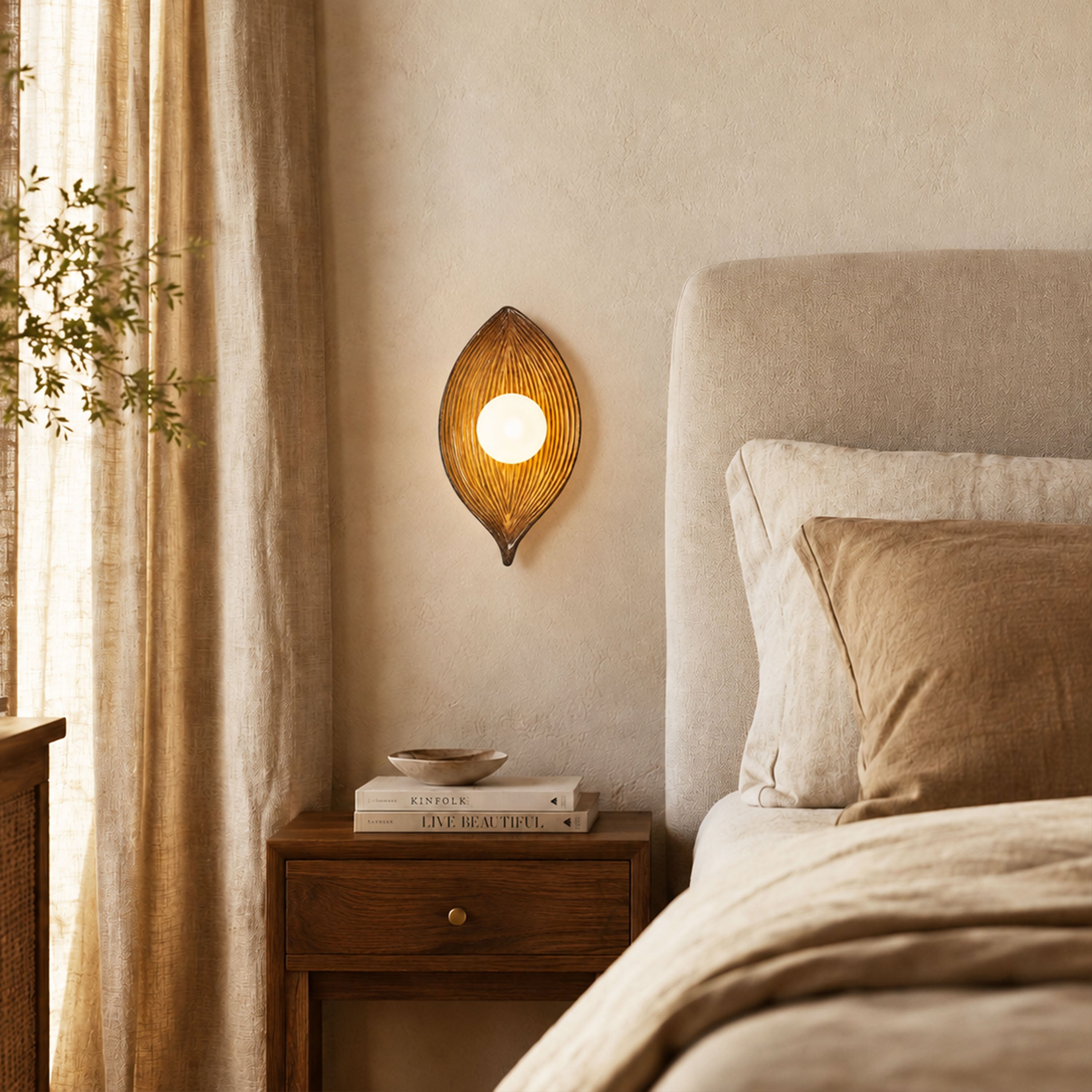 Sylvara Resin Leaf Wall Sconce