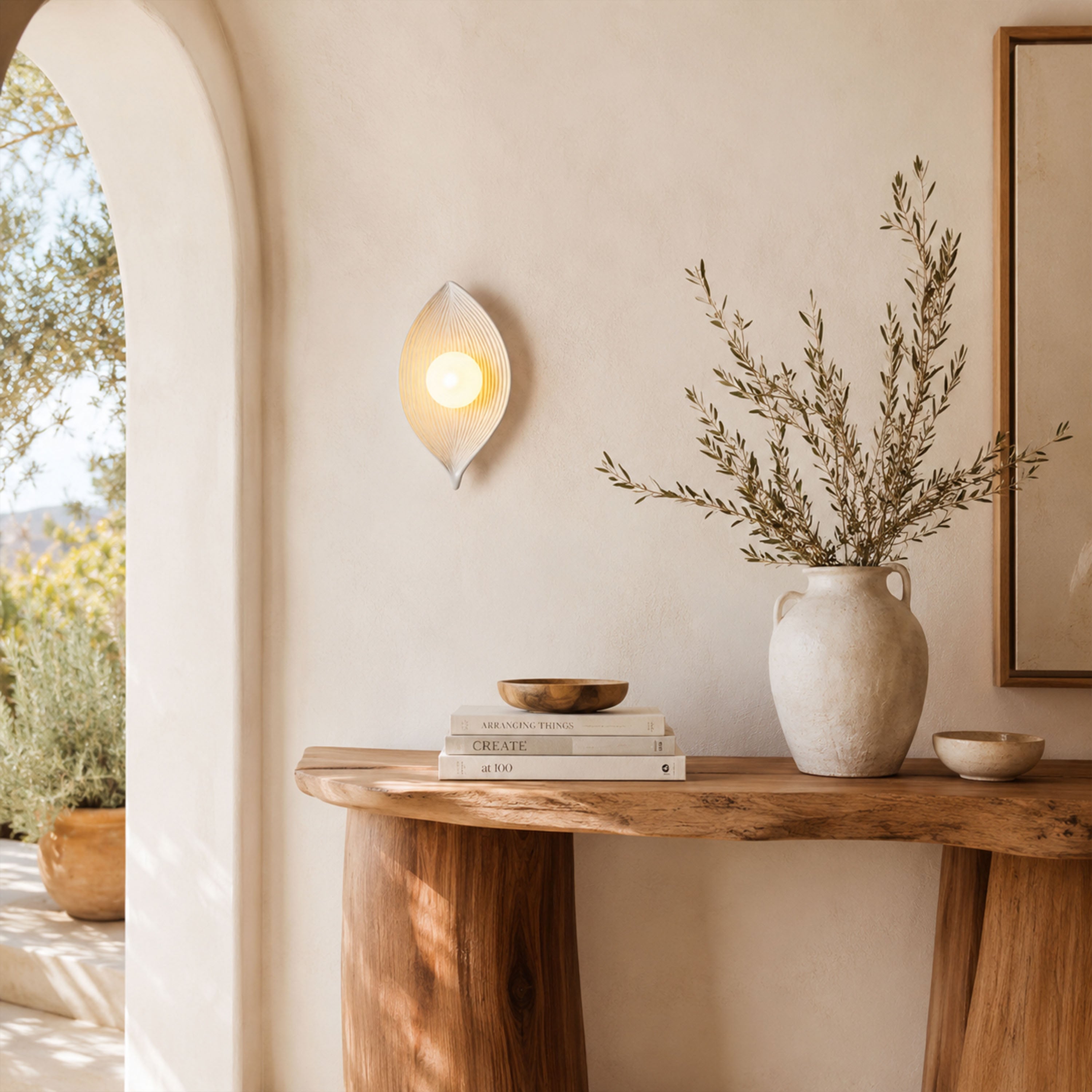 Sylvara Resin Leaf Wall Sconce