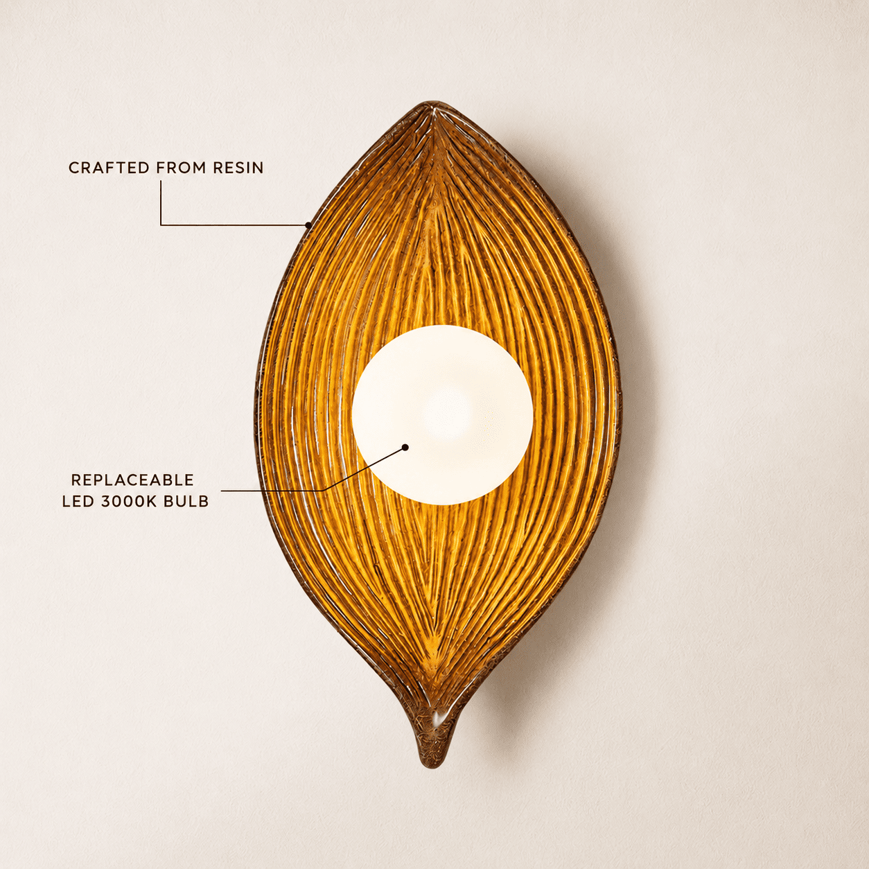 Sylvara Resin Leaf Wall Sconce