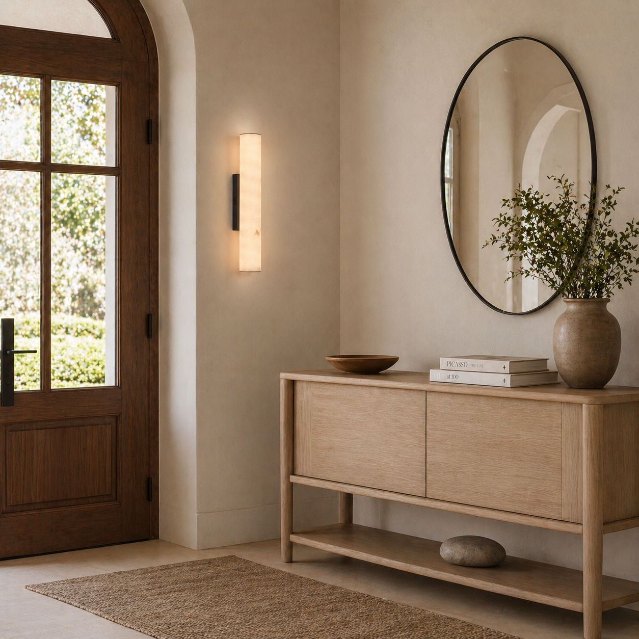 Sylvia Palladian Alabaster Wall Sconce 50cm H