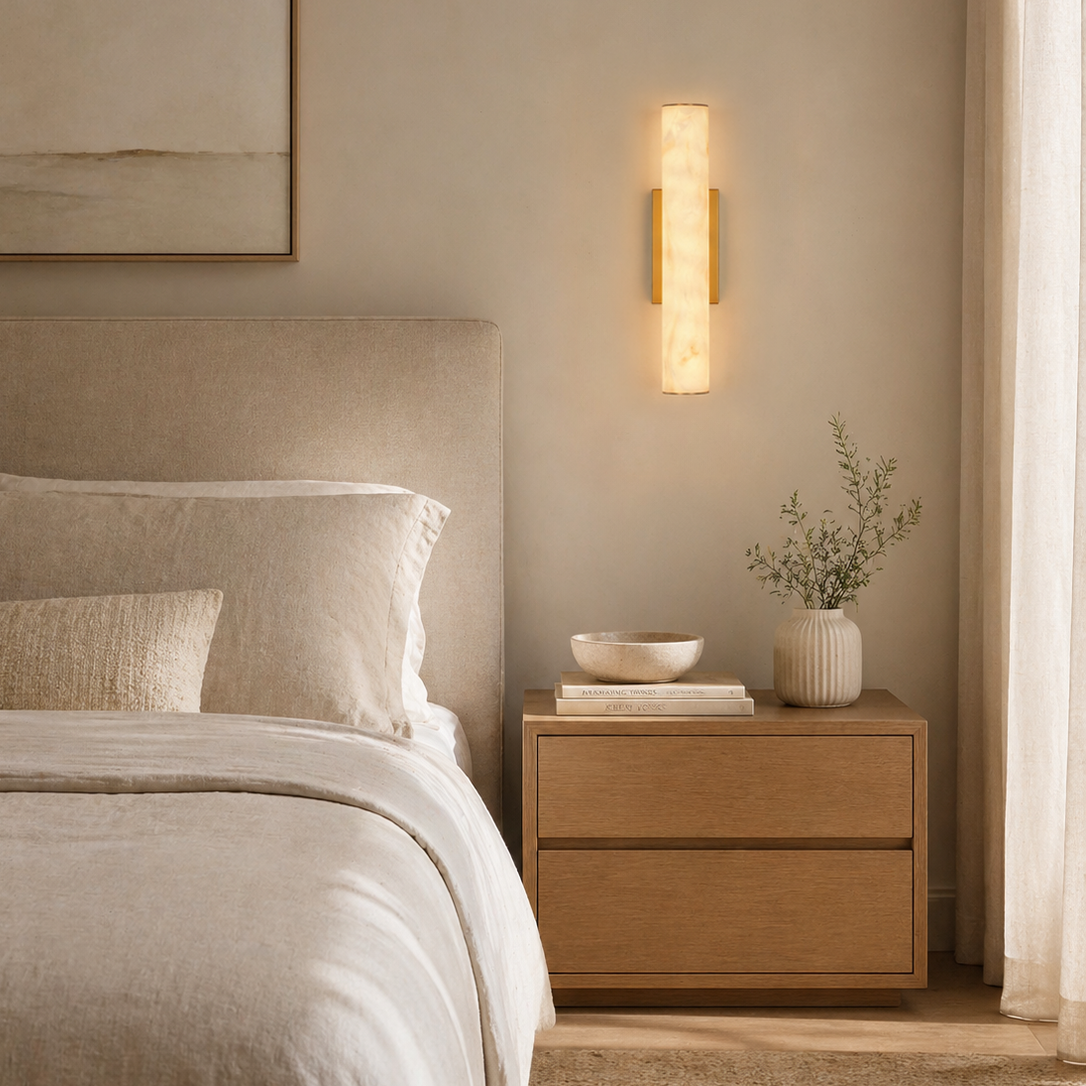 Sylvia Palladian Alabaster Wall Sconce 50cm H